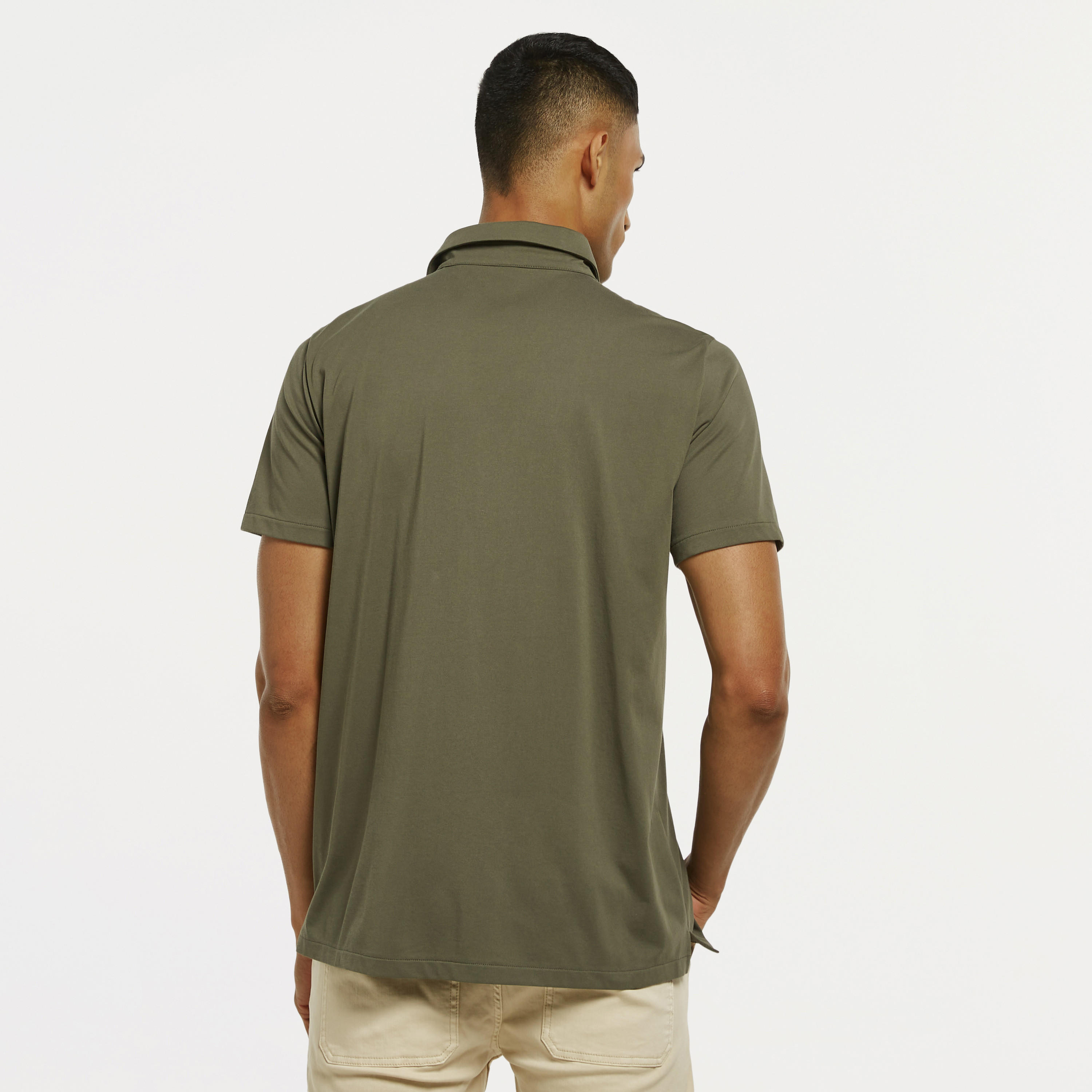 قميص سادة بأكمام قصيرة وأزرار-men-clothing-shirts-image-15