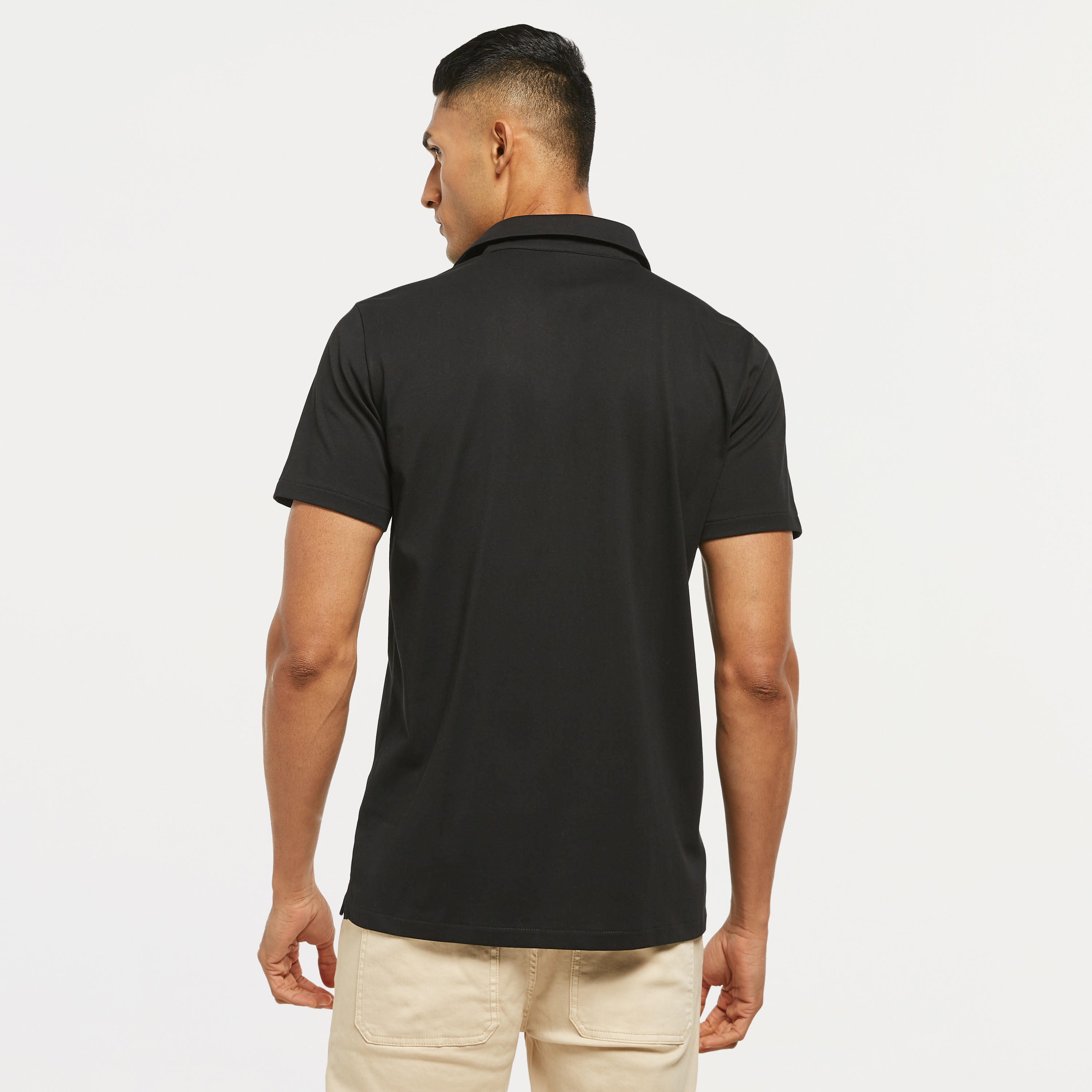 Solid Shirt with Short Sleeves and Button Closure-men-clothing-shirts-image-3