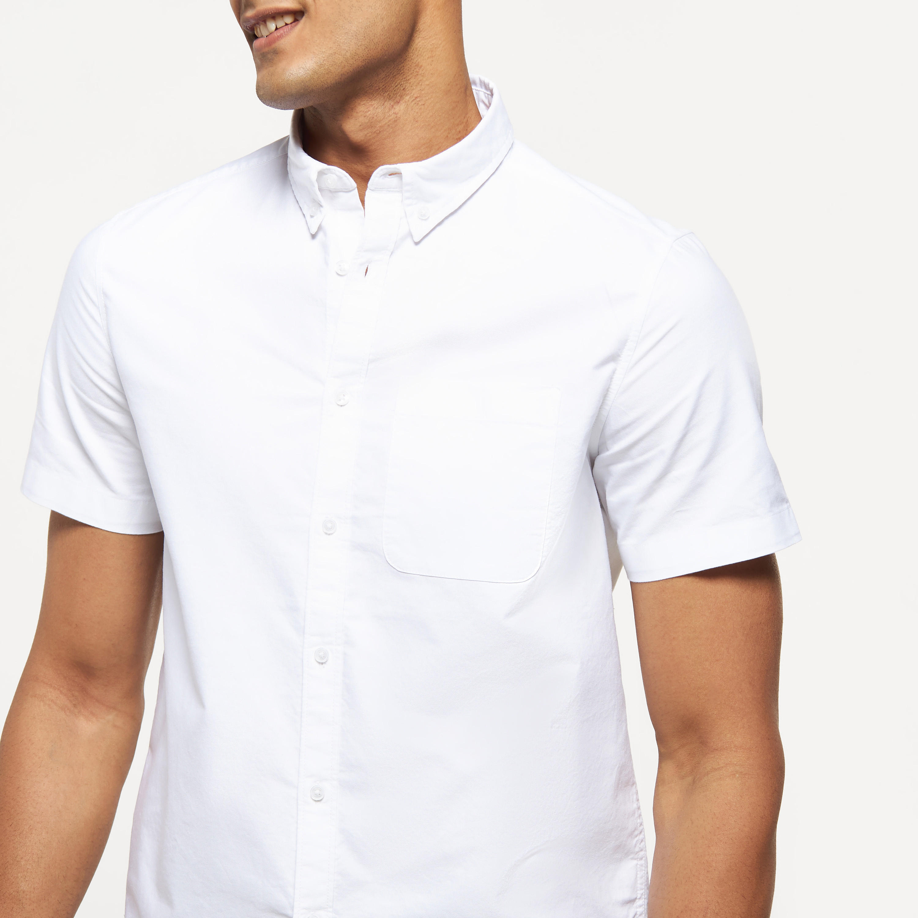 Solid Button Down Collar Shirt with Short Sleeves-men-clothing-shirts-image-16