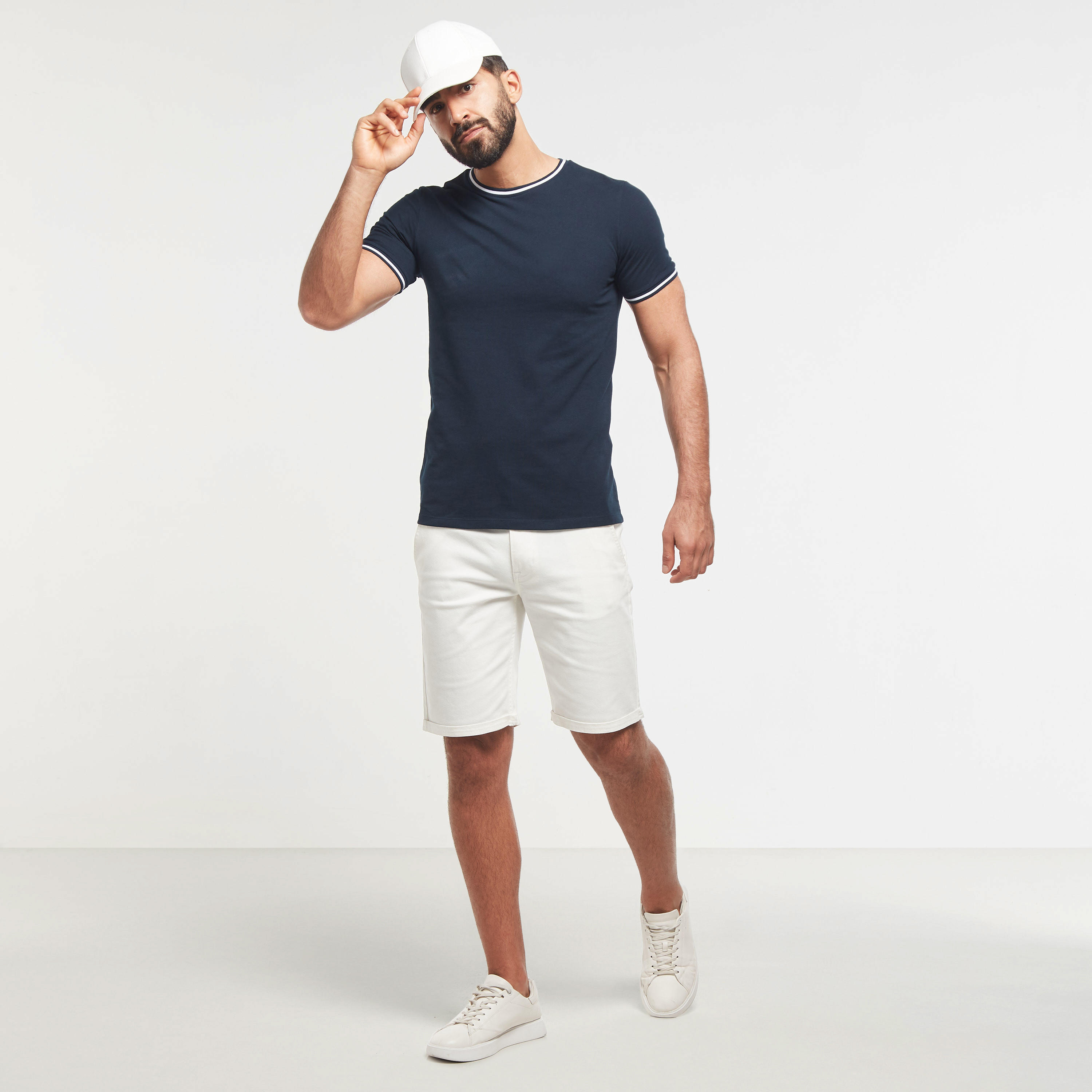 تيشيرت سادة بأكمام قصيرة وخيوط بارزة-men-clothing-tshirtsandpolos-tshirts-image-6