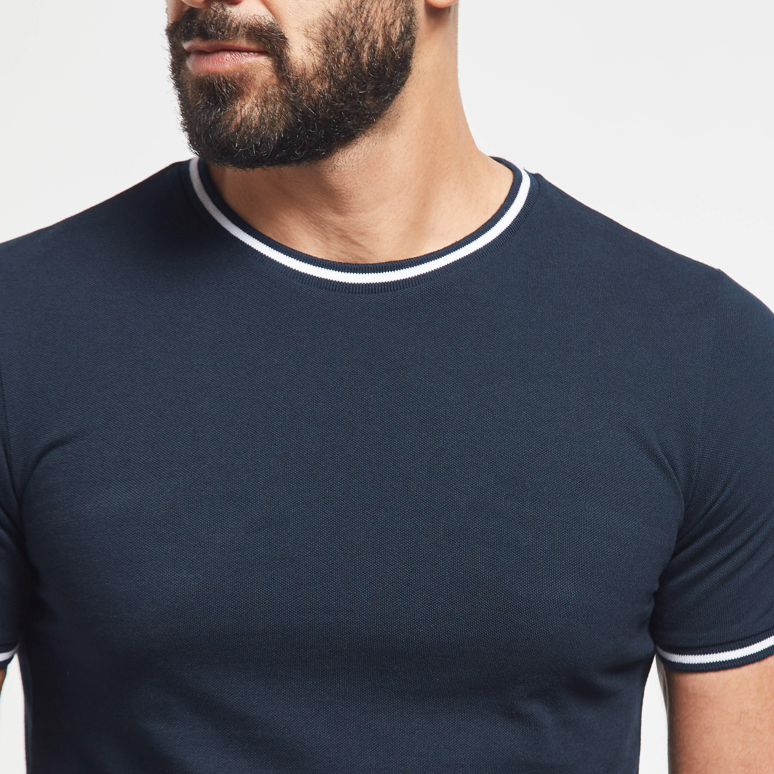 تيشيرت سادة بأكمام قصيرة وخيوط بارزة-men-clothing-tshirtsandpolos-tshirts-image-8
