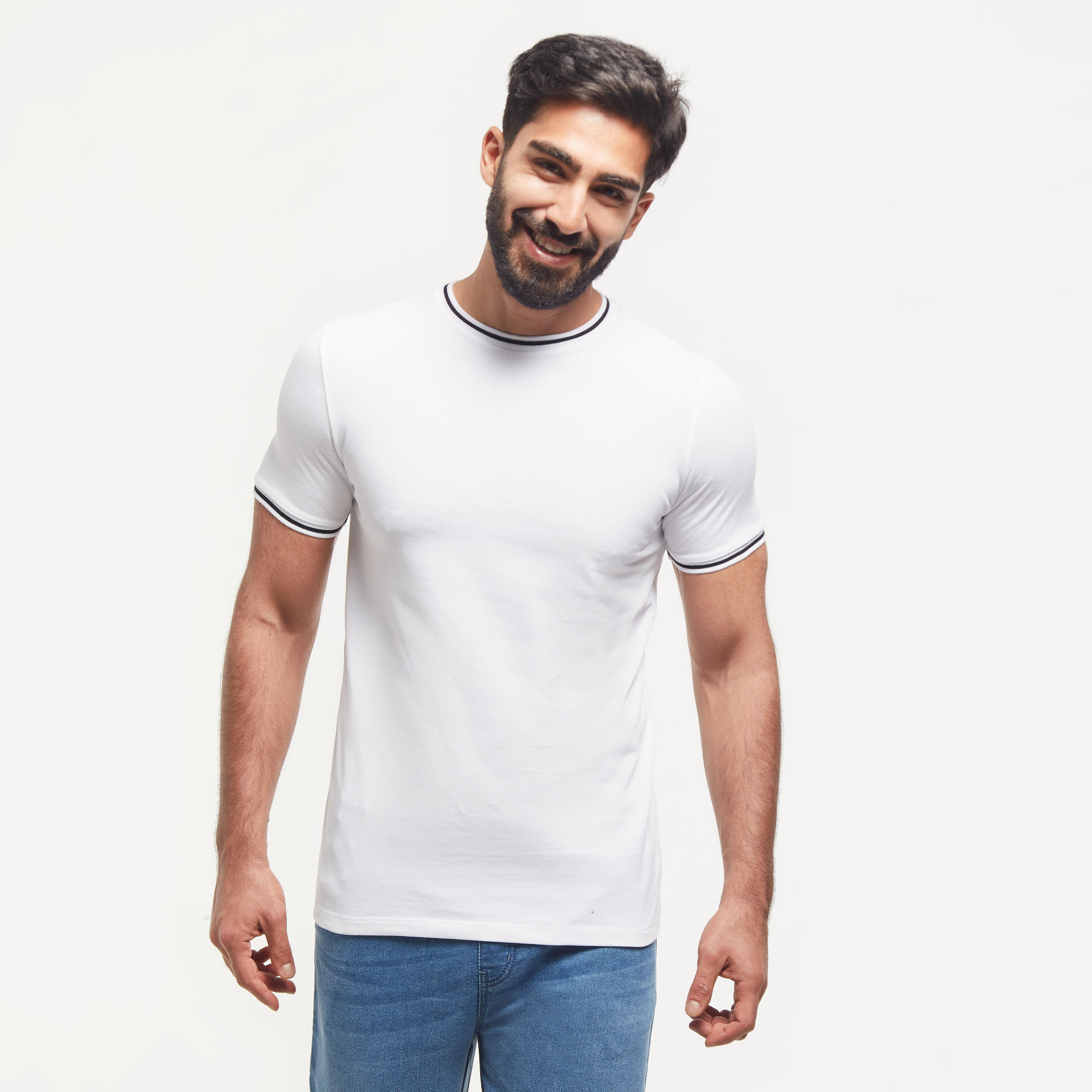 تيشيرت سادة بأكمام قصيرة وخيوط بارزة-men-clothing-tshirtsandpolos-tshirts-image-13