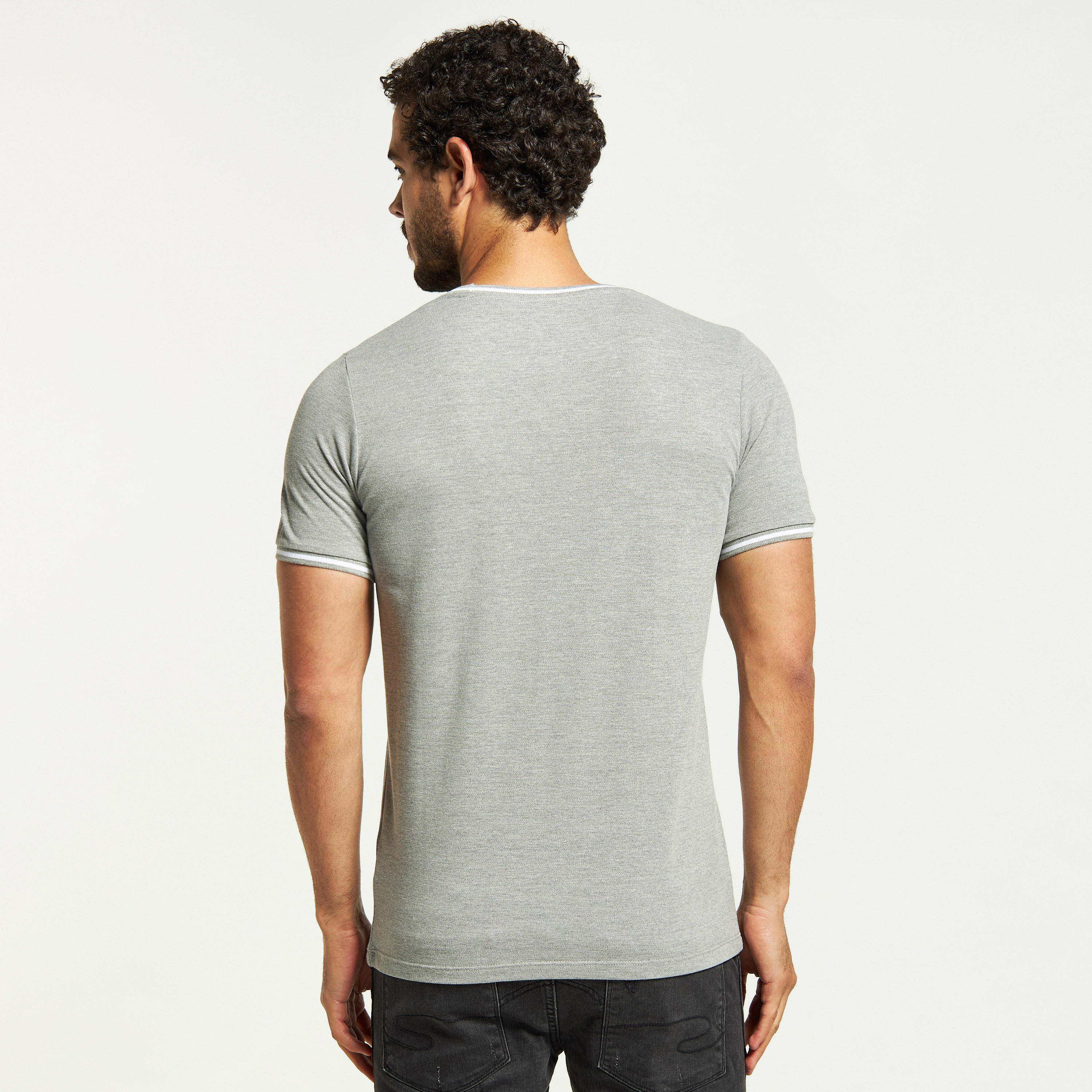 تيشيرت سادة بأكمام قصيرة وخيوط بارزة-men-clothing-tshirtsandpolos-tshirts-image-3