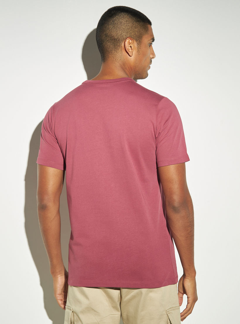 Solid Crew Neck T-shirt with Short Sleeves-men-clothing-tshirtsandpolos-tshirts-image-3