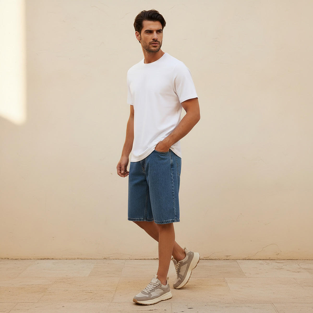 Regular Fit Crew Neck T-shirt with Short Sleeves-men-clothing-tshirtsandpolos-tshirts-image-3
