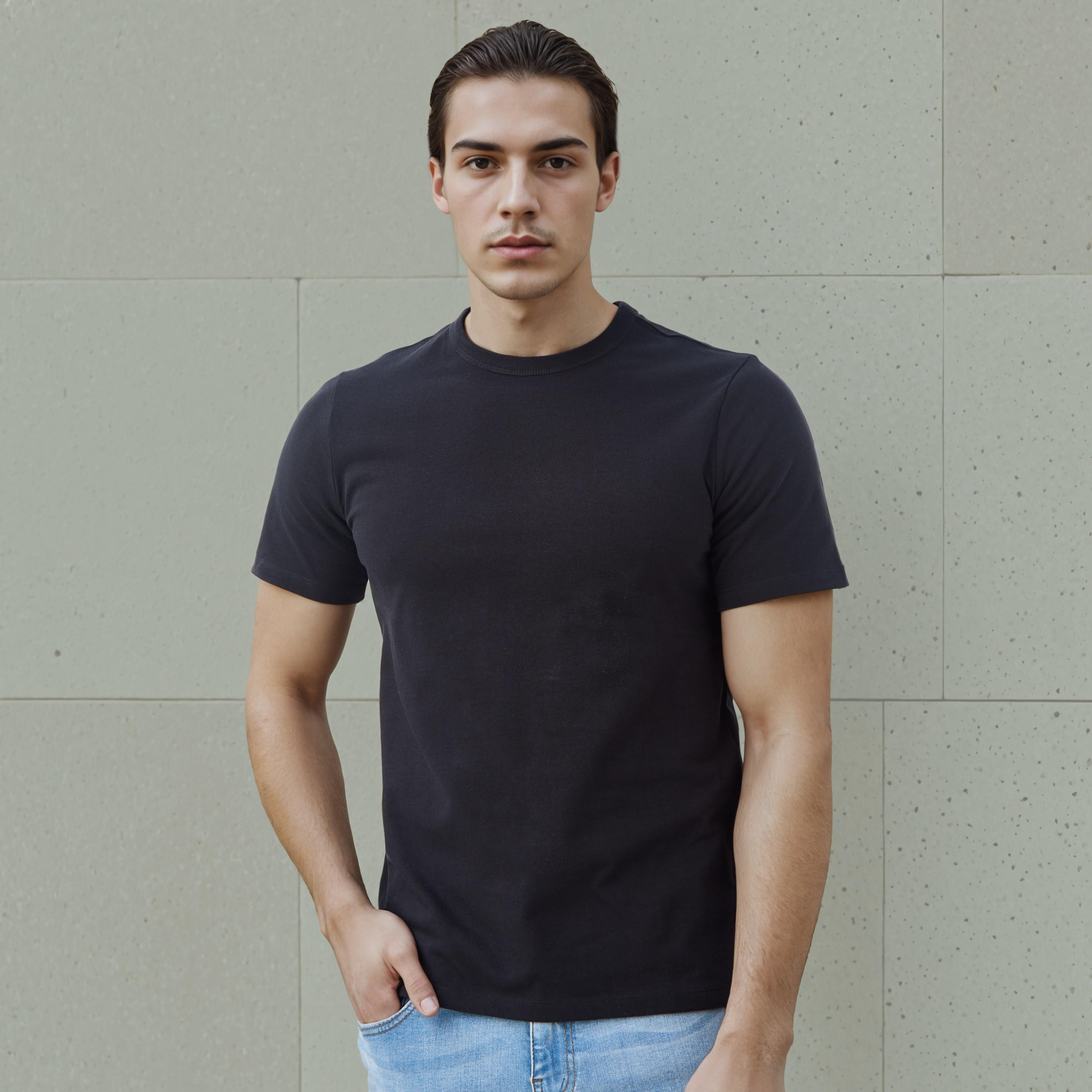 Regular Fit Crew Neck T-shirt with Short Sleeves-men-clothing-tshirtsandpolos-tshirts-image-1