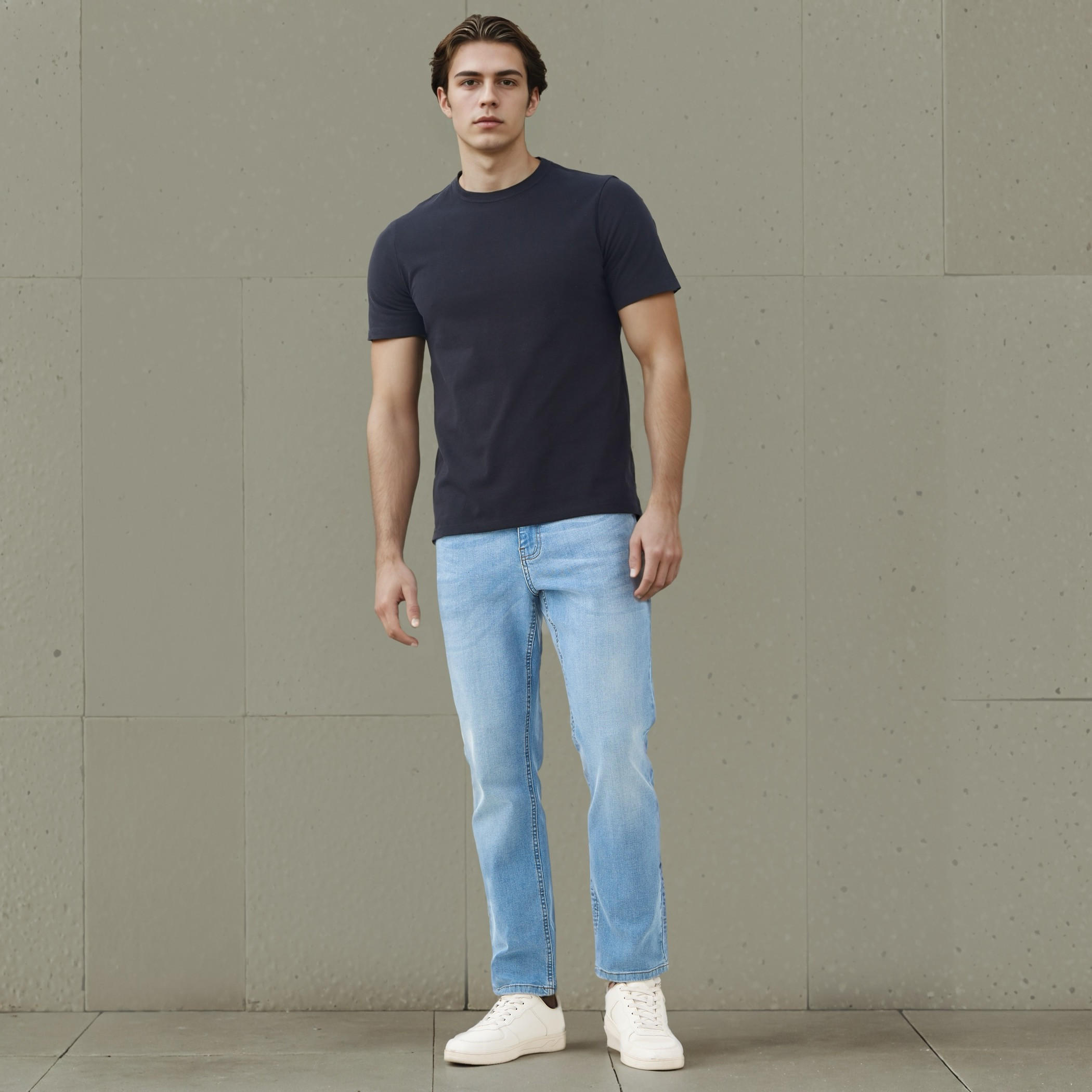 Regular Fit Crew Neck T-shirt with Short Sleeves-men-clothing-tshirtsandpolos-tshirts-image-2