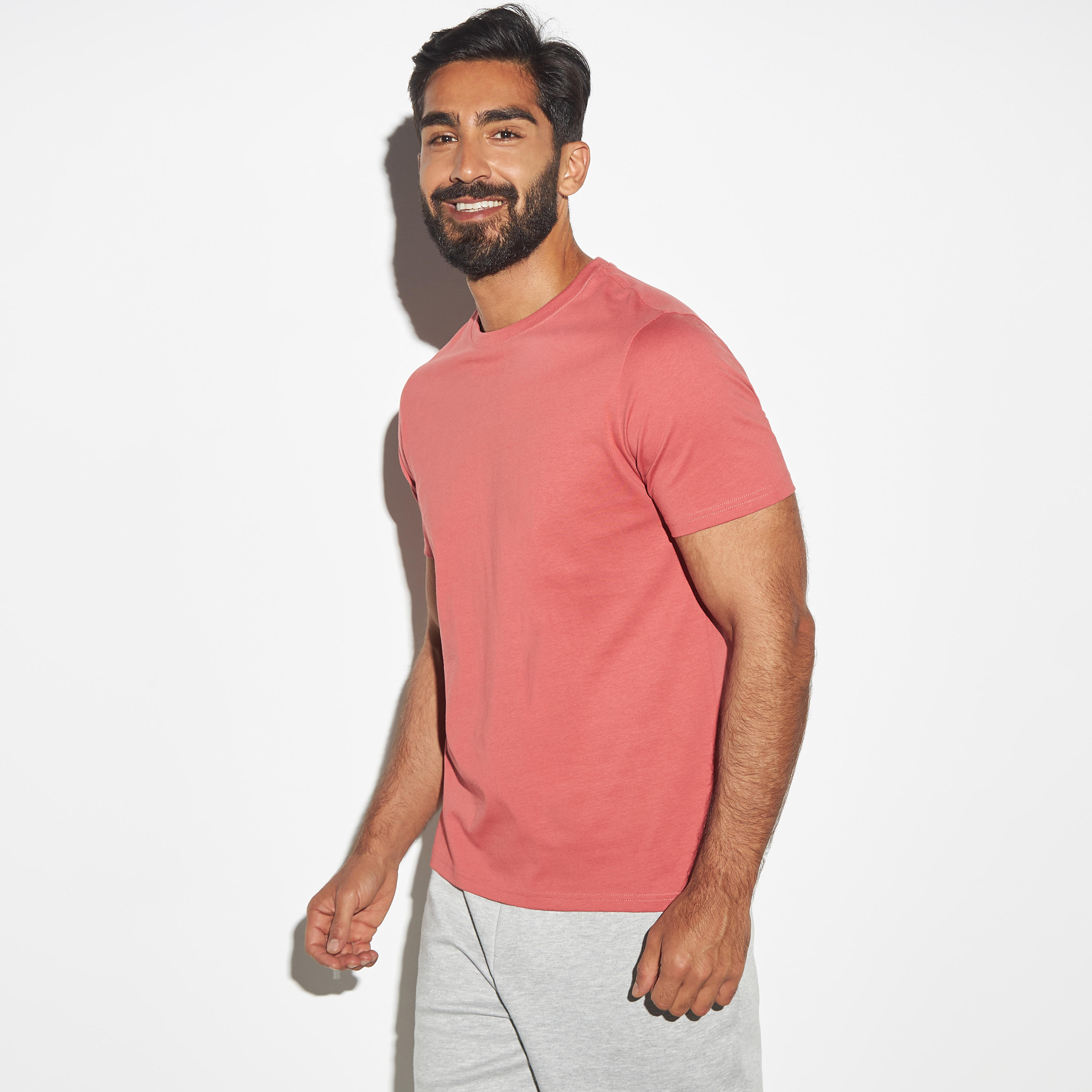 Solid Crew Neck T-shirt with Short Sleeves-men-clothing-tshirtsandpolos-tshirts-image-1