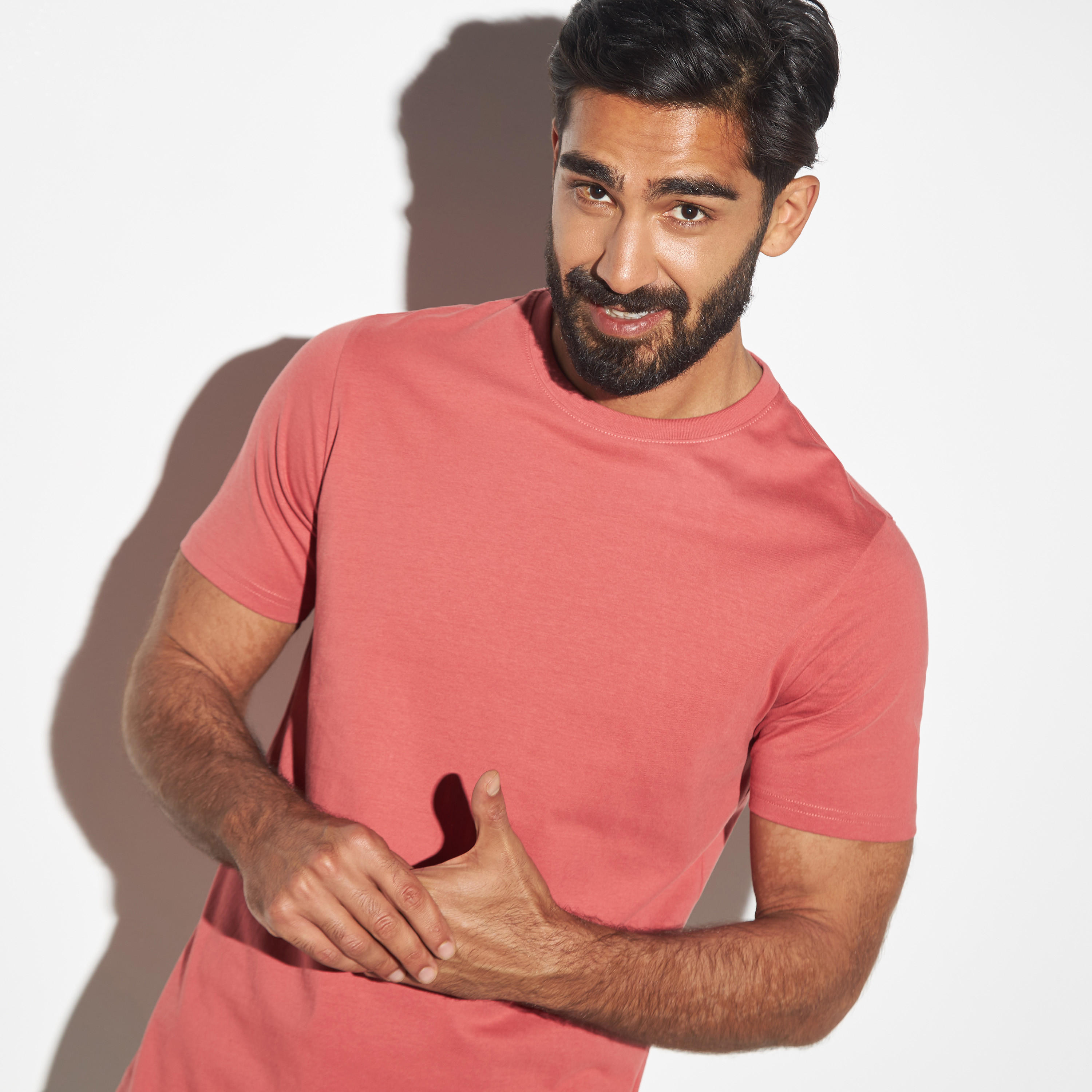 Solid Crew Neck T-shirt with Short Sleeves-men-clothing-tshirtsandpolos-tshirts-image-2