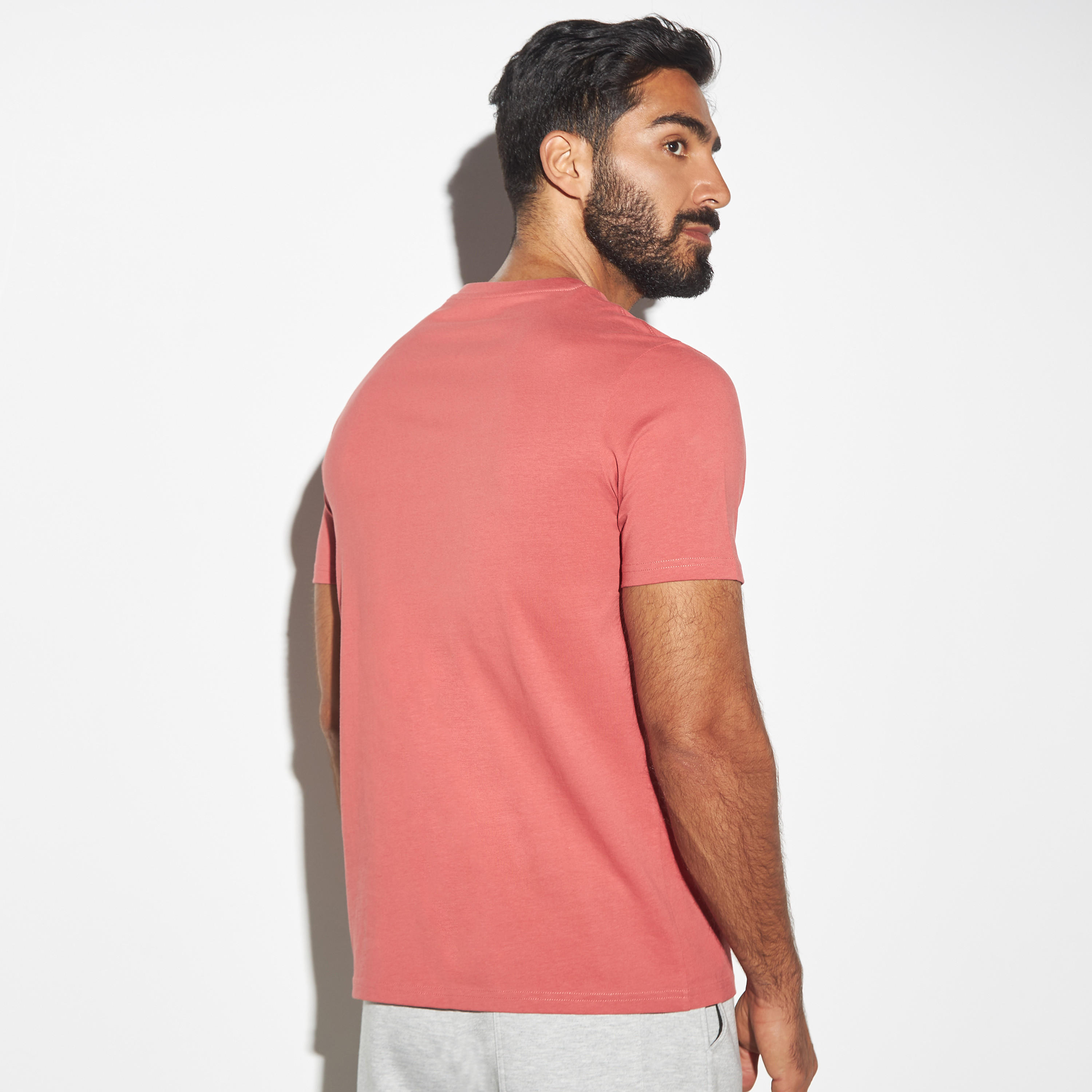 Solid Crew Neck T-shirt with Short Sleeves-men-clothing-tshirtsandpolos-tshirts-image-3