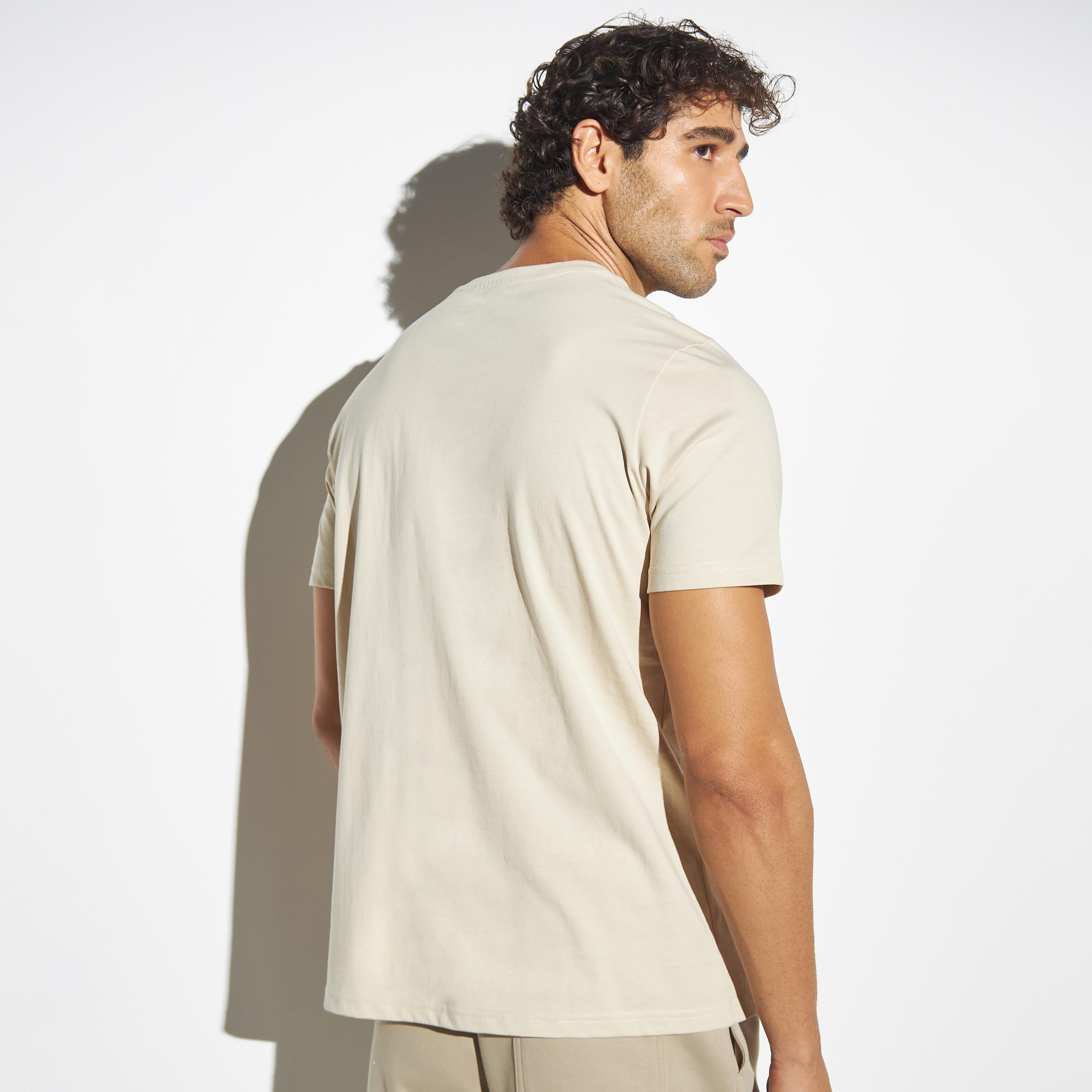 Solid T-shirt with Crew Neck and Short Sleeves-men-clothing-tshirtsandpolos-tshirts-image-2