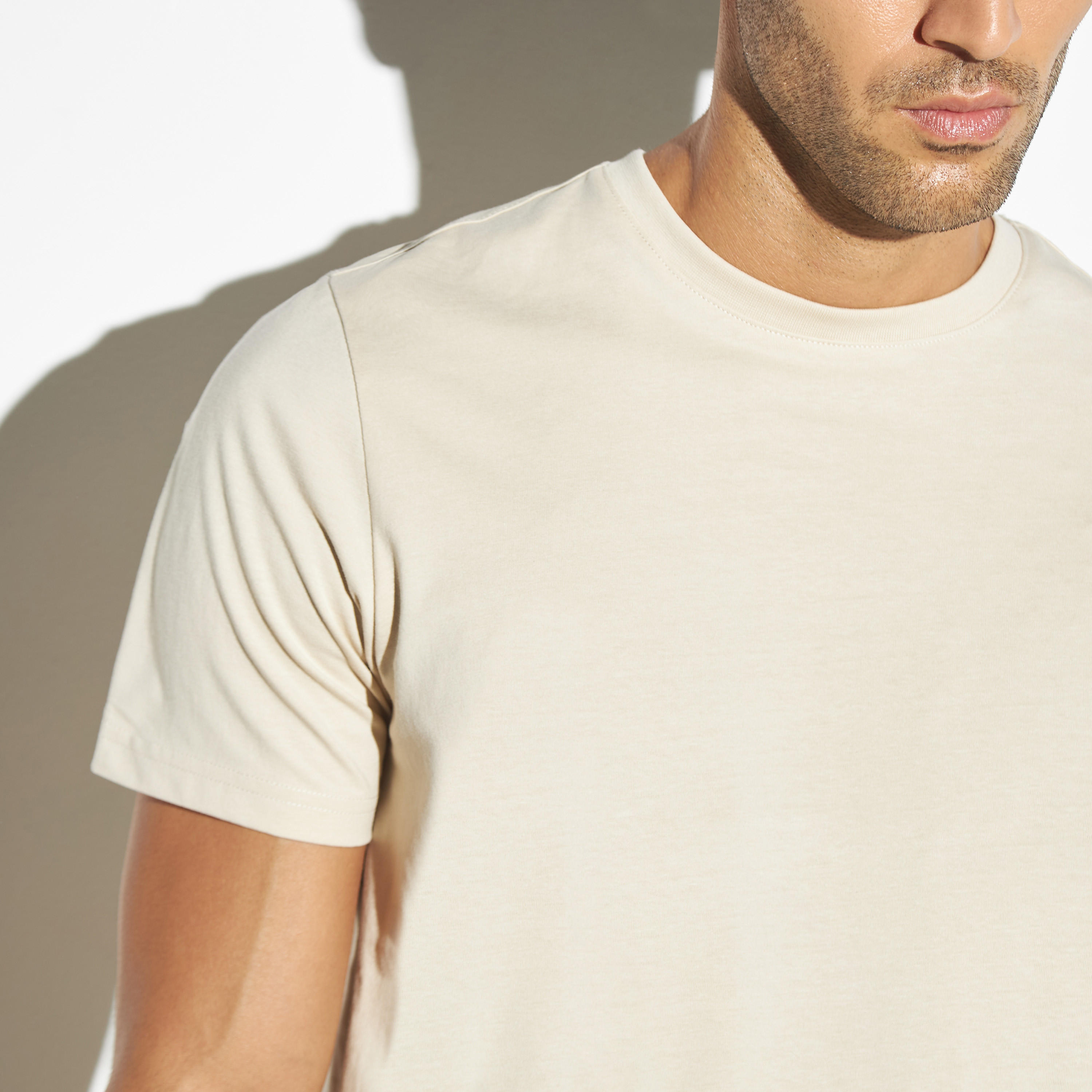 Solid T-shirt with Crew Neck and Short Sleeves-men-clothing-tshirtsandpolos-tshirts-image-4