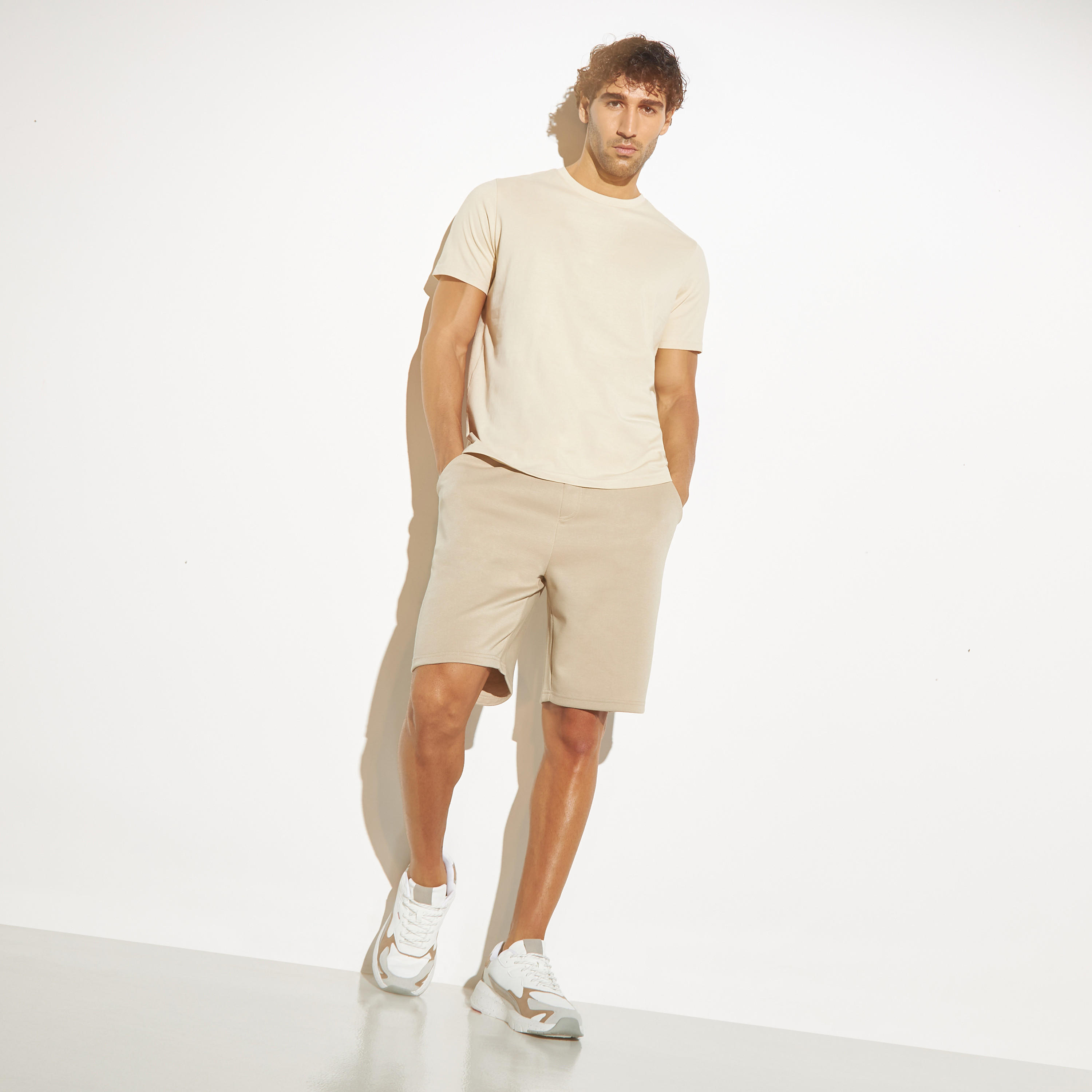 Solid T-shirt with Crew Neck and Short Sleeves-men-clothing-tshirtsandpolos-tshirts-image-5