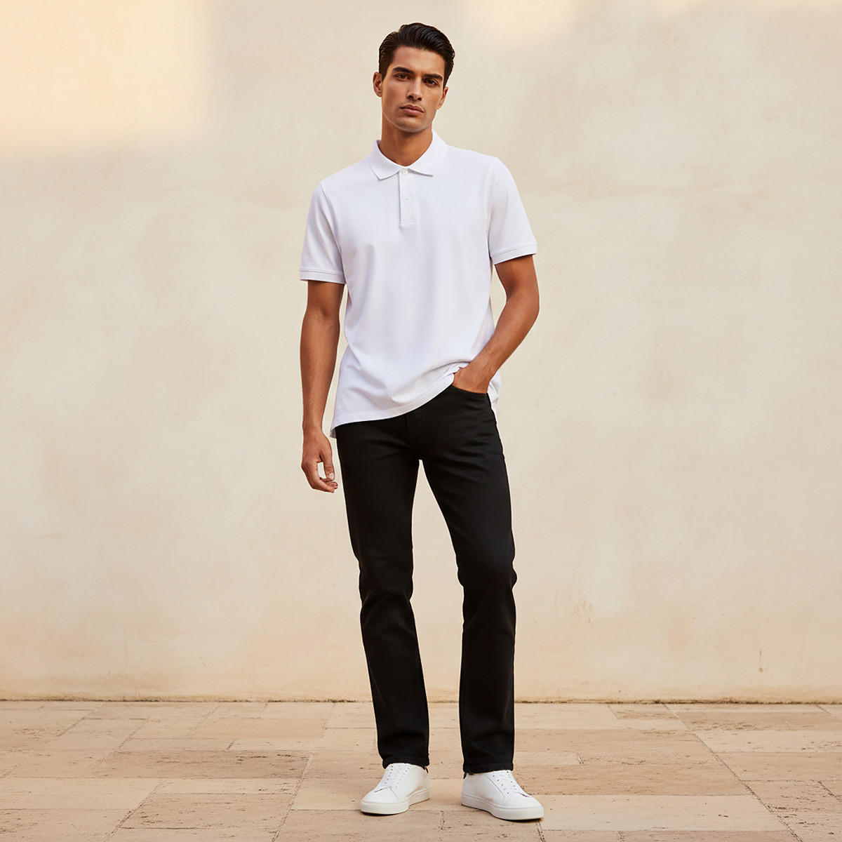 Jersey Polo T-shirt with Short Sleeves-men-clothing-tshirtsandpolos-polos-image-3