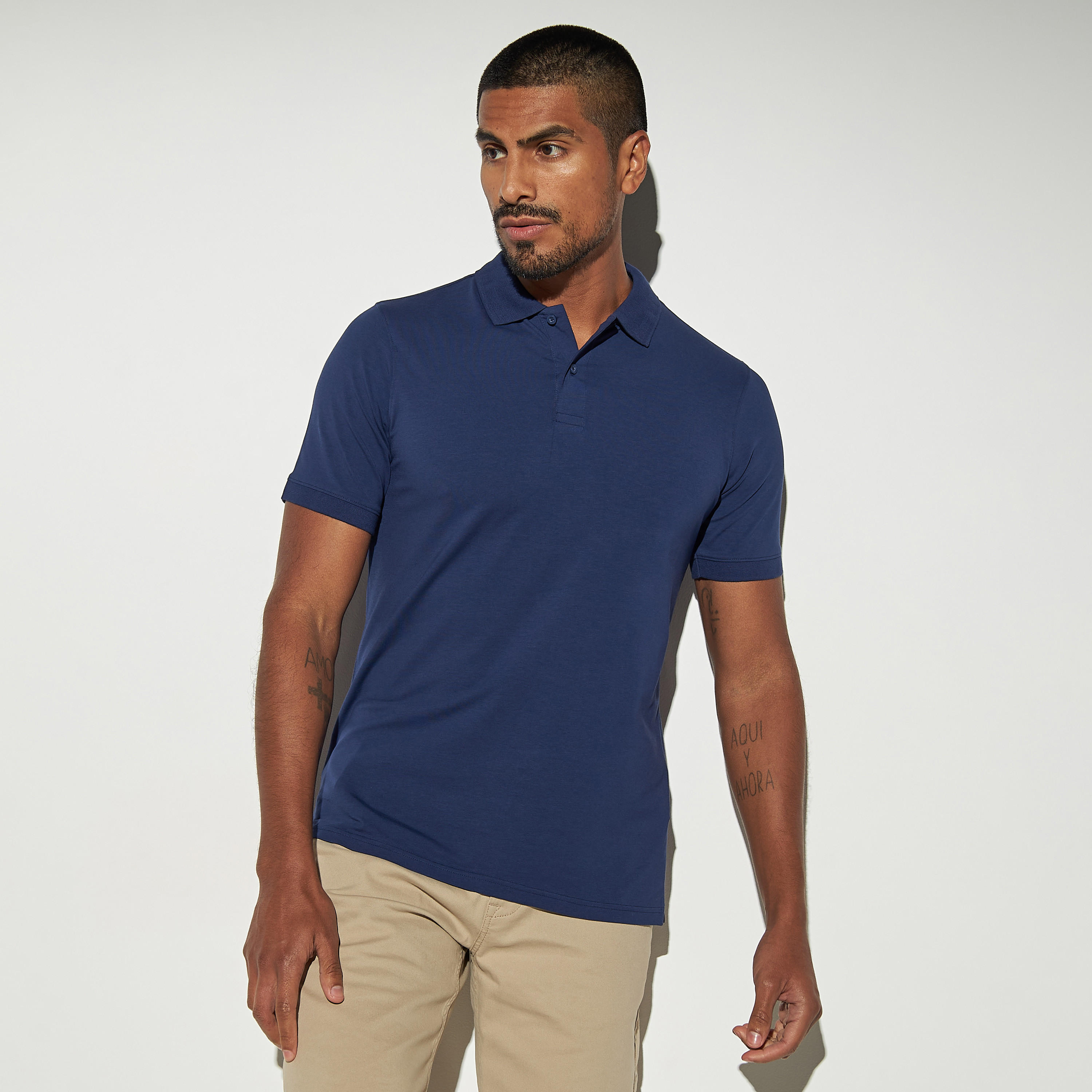 تيشيرت بولو جيرسي سادة بأكمام قصيرة-men-clothing-tshirtsandpolos-polos-image-1
