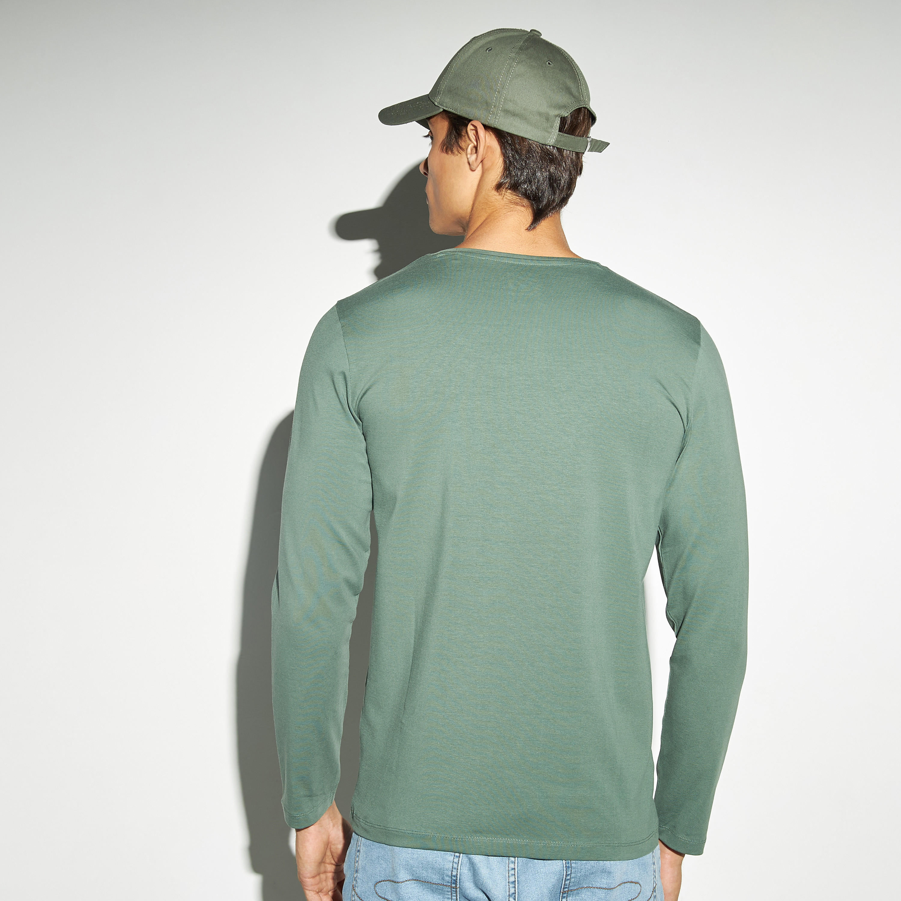 Solid Crew Neck T-shirt with Long Sleeves-men-clothing-tshirtsandpolos-tshirts-image-3