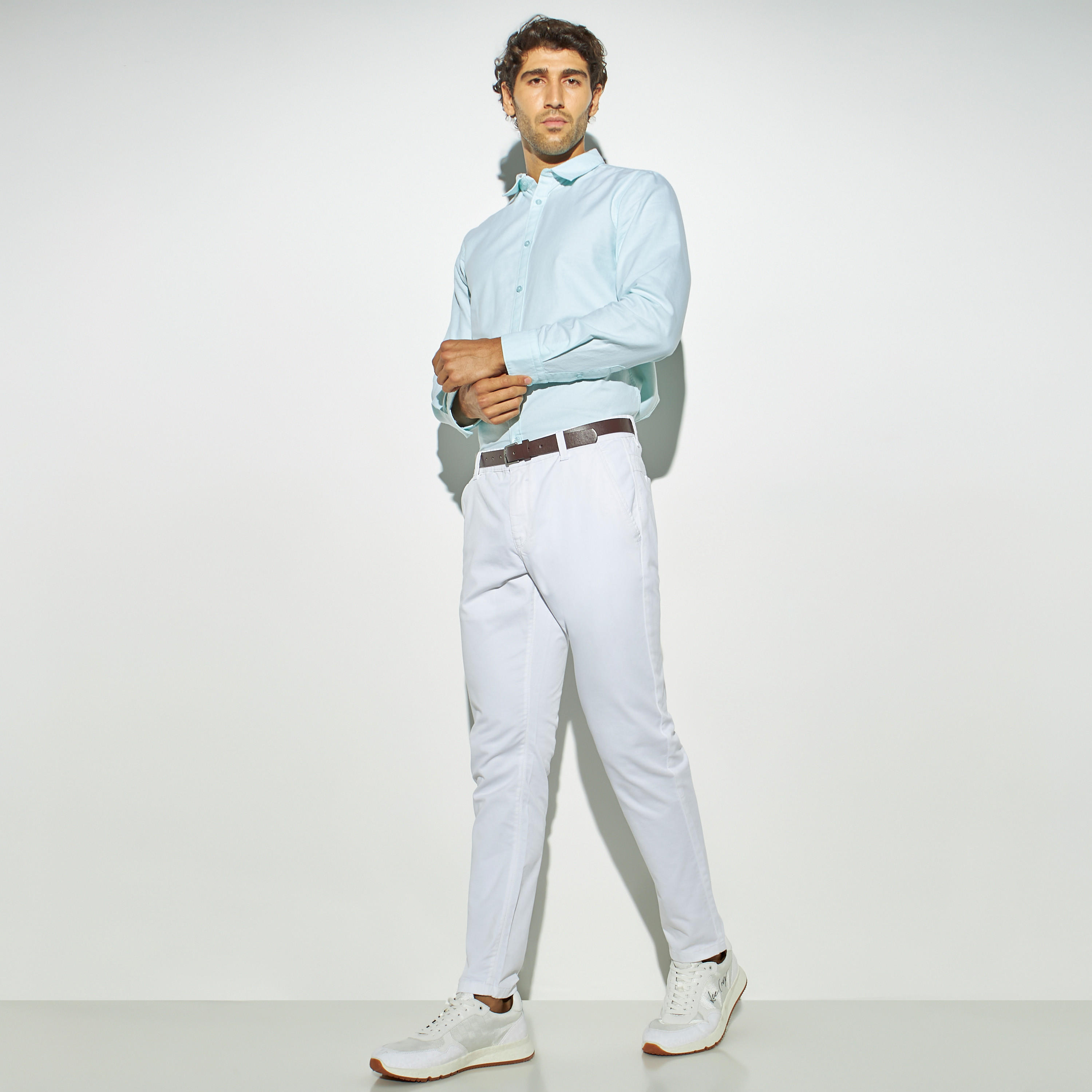 قميص أكسفورد سادة بأكمام طويلة-men-clothing-shirts-image-2