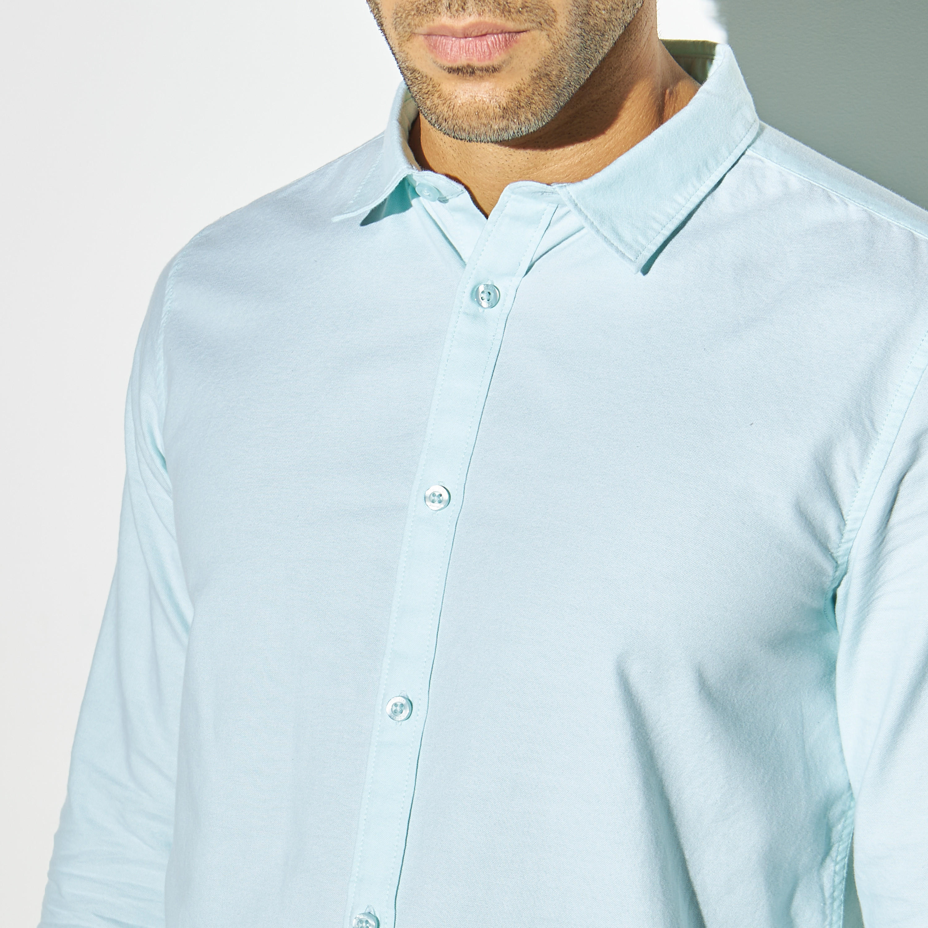 قميص أكسفورد سادة بأكمام طويلة-men-clothing-shirts-image-4