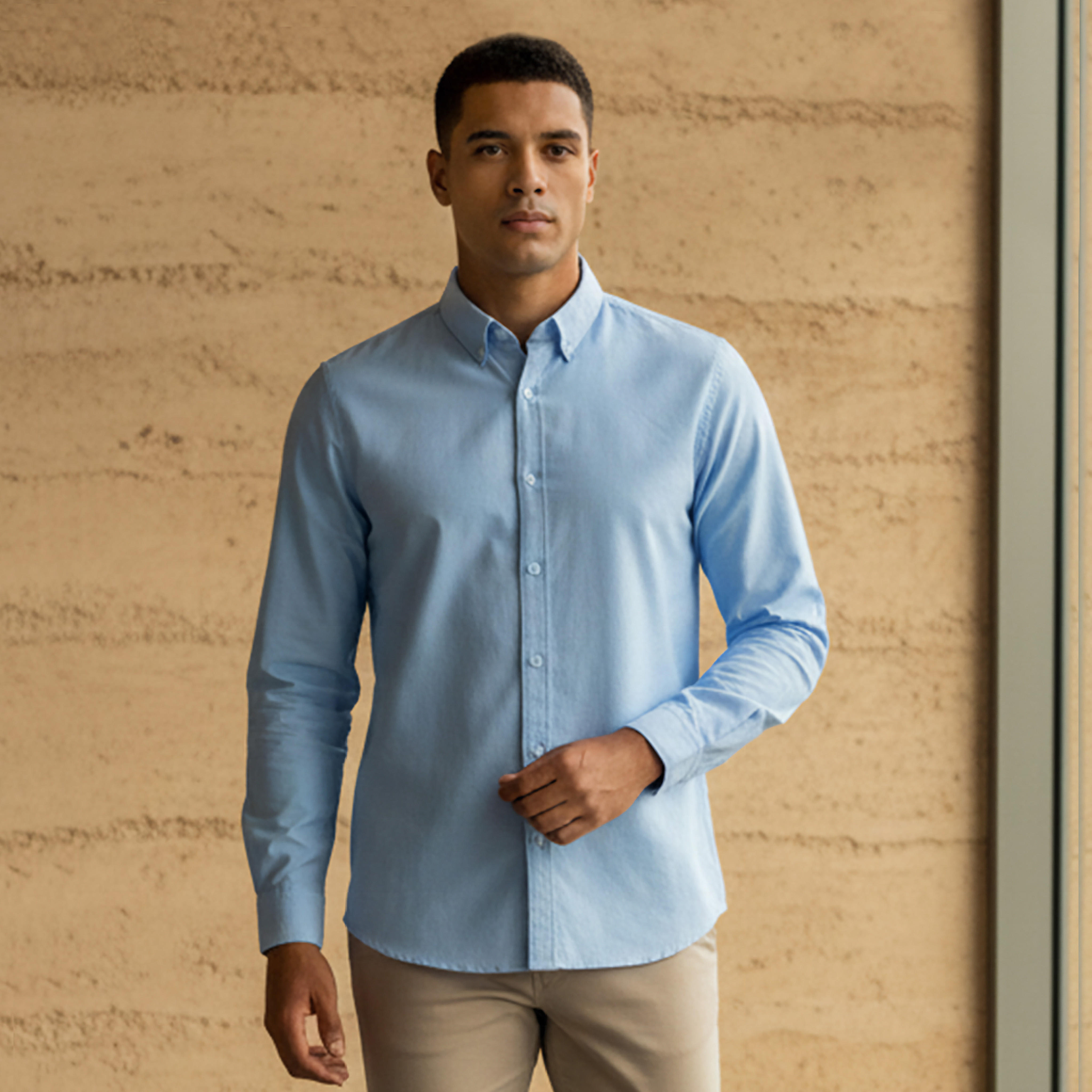 Oxford Shirt with Long Sleeves-men-clothing-shirts-image-4