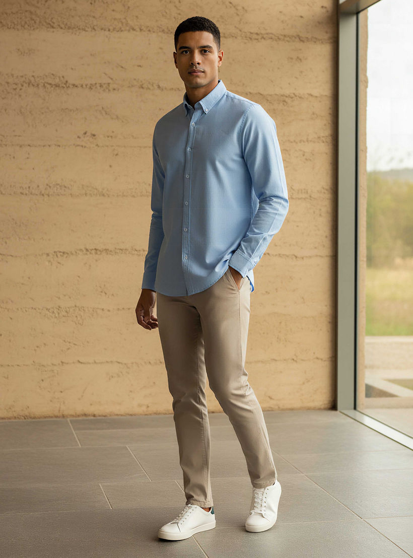 Oxford Shirt with Long Sleeves-men-clothing-shirts-image-3