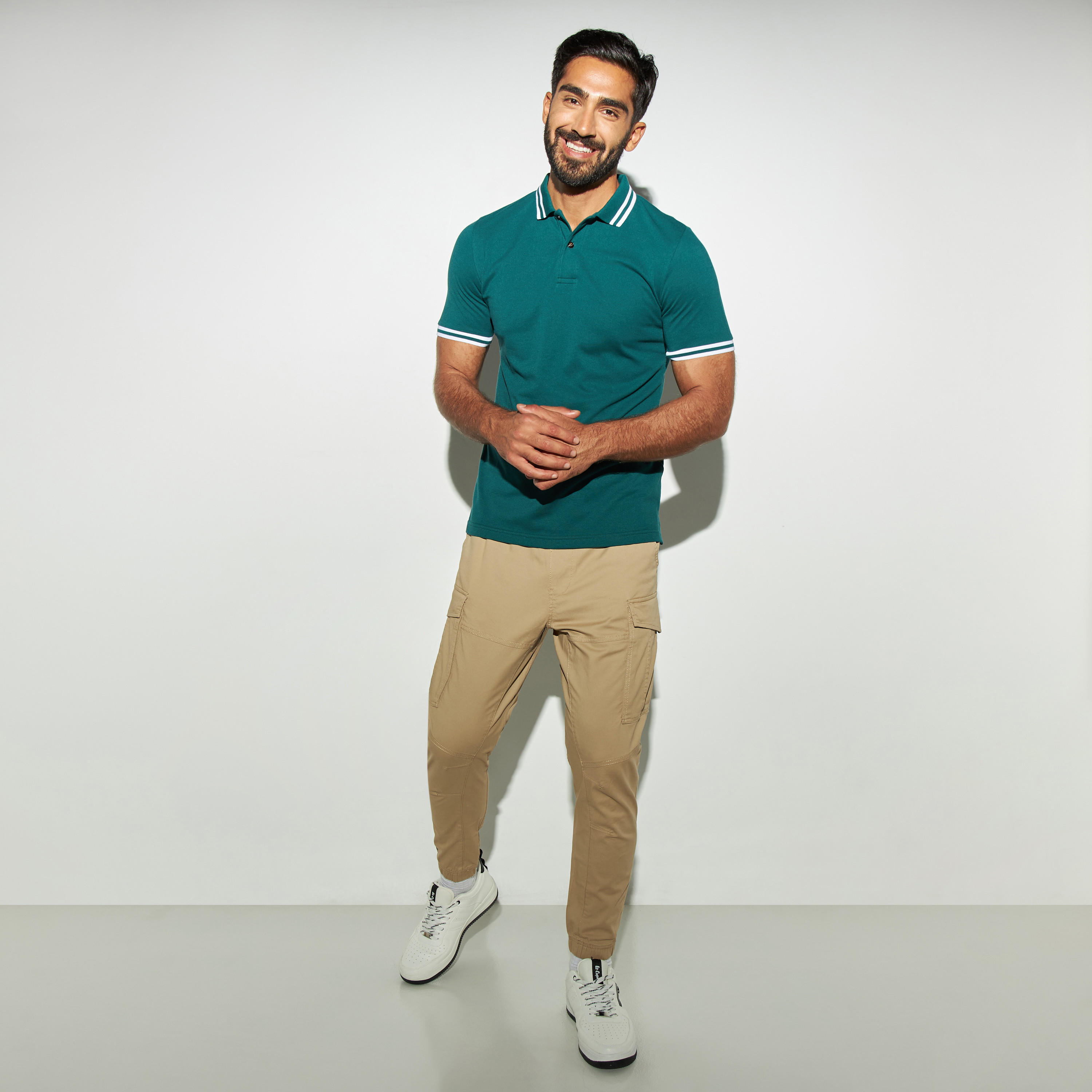 Solid Polo T-shirt with Short Sleeves-men-clothing-tshirtsandpolos-polos-image-2
