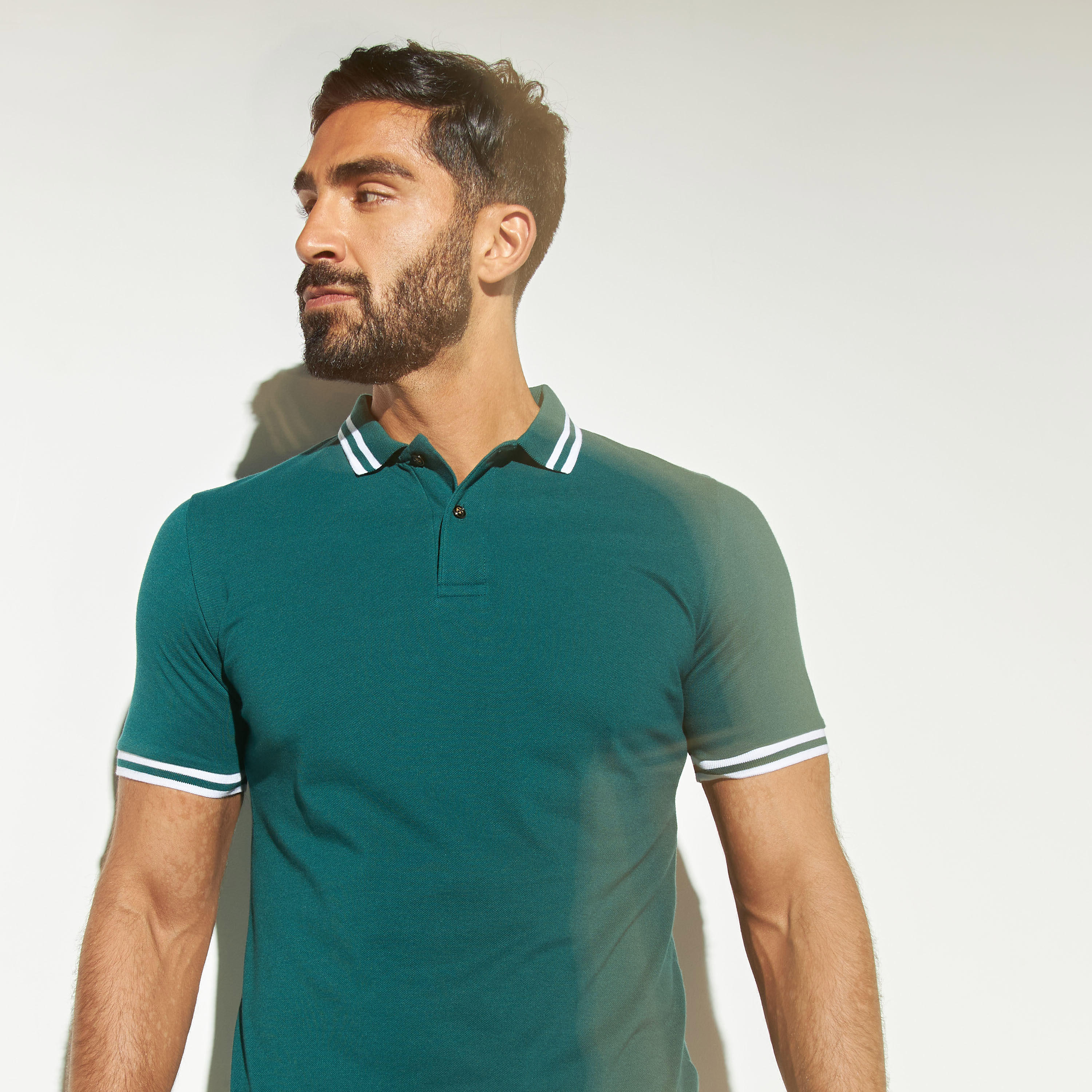Solid Polo T-shirt with Short Sleeves-men-clothing-tshirtsandpolos-polos-image-5