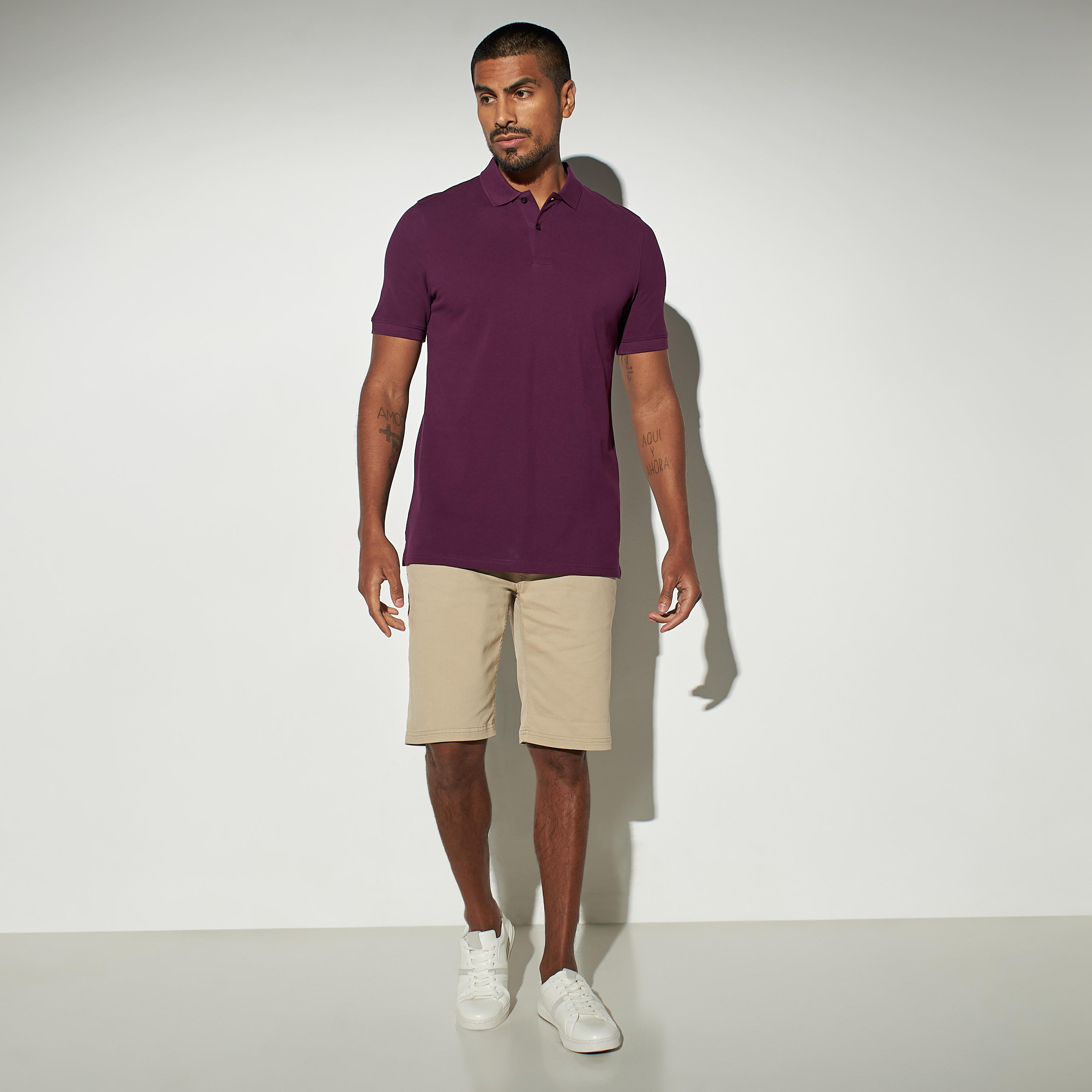 تيشيرت بولو بيكيه سادة بأكمام قصيرة-men-clothing-tshirtsandpolos-polos-image-2