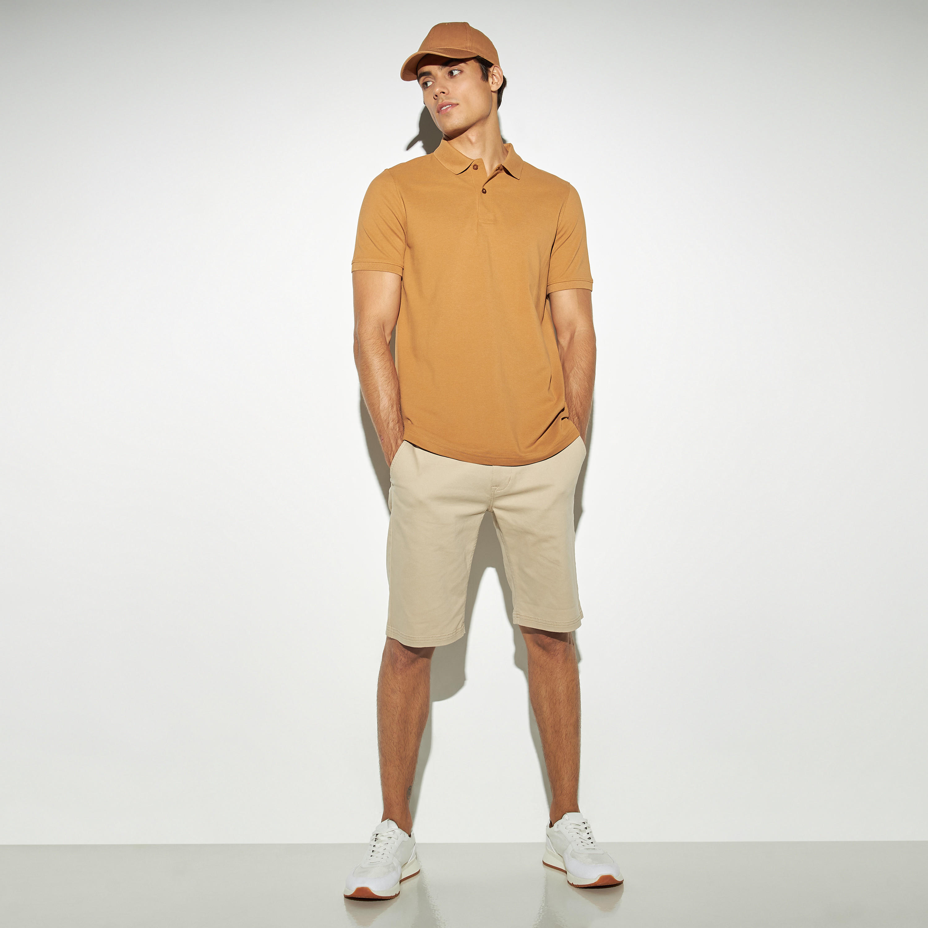 Solid Pique Polo T-shirt with Short Sleeves-men-clothing-tshirtsandpolos-polos-image-2