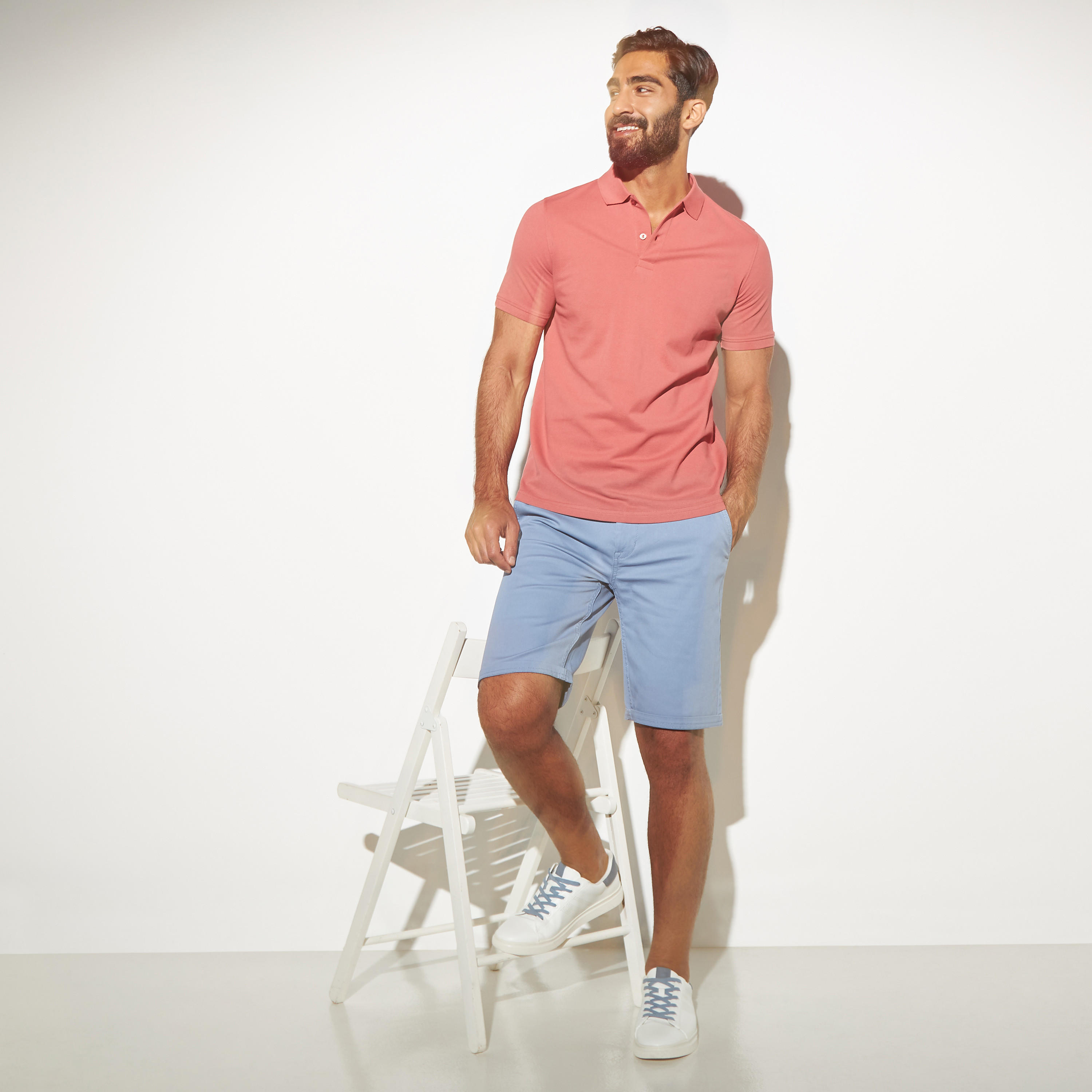 تيشيرت بولو بيكيه سادة بأكمام قصيرة-men-clothing-tshirtsandpolos-polos-image-2