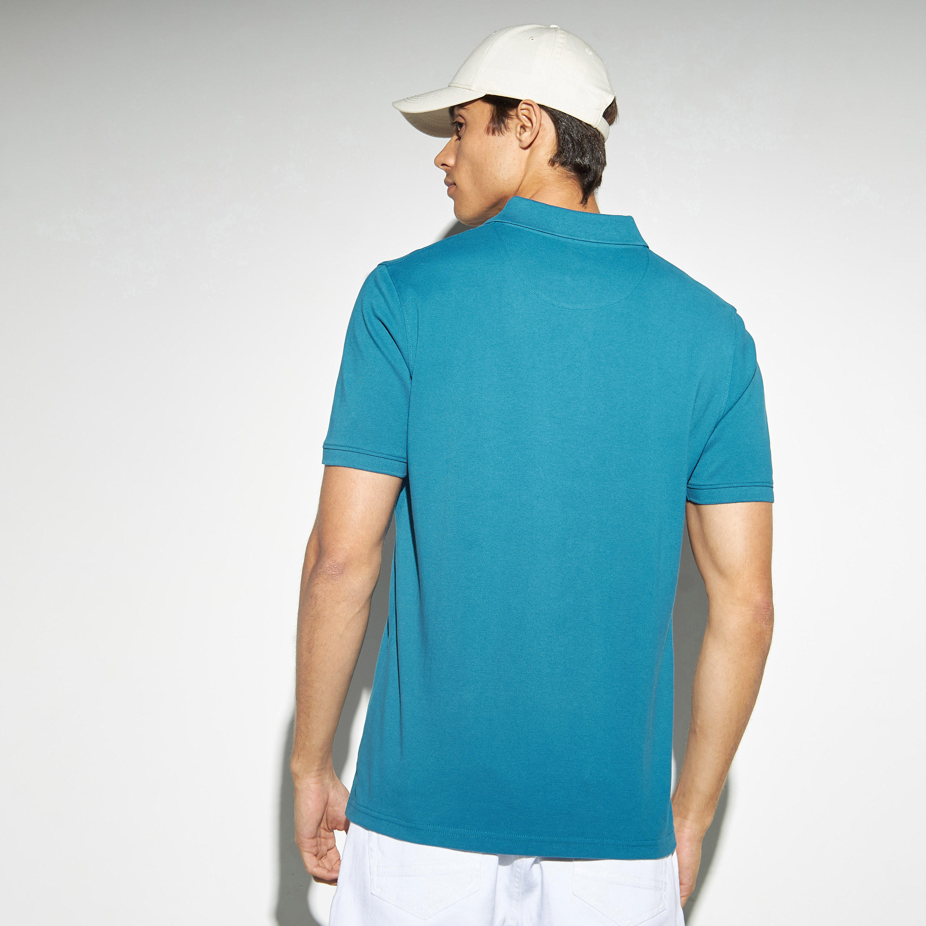 تيشيرت بولو بيكيه سادة بأكمام قصيرة-men-clothing-tshirtsandpolos-polos-image-3