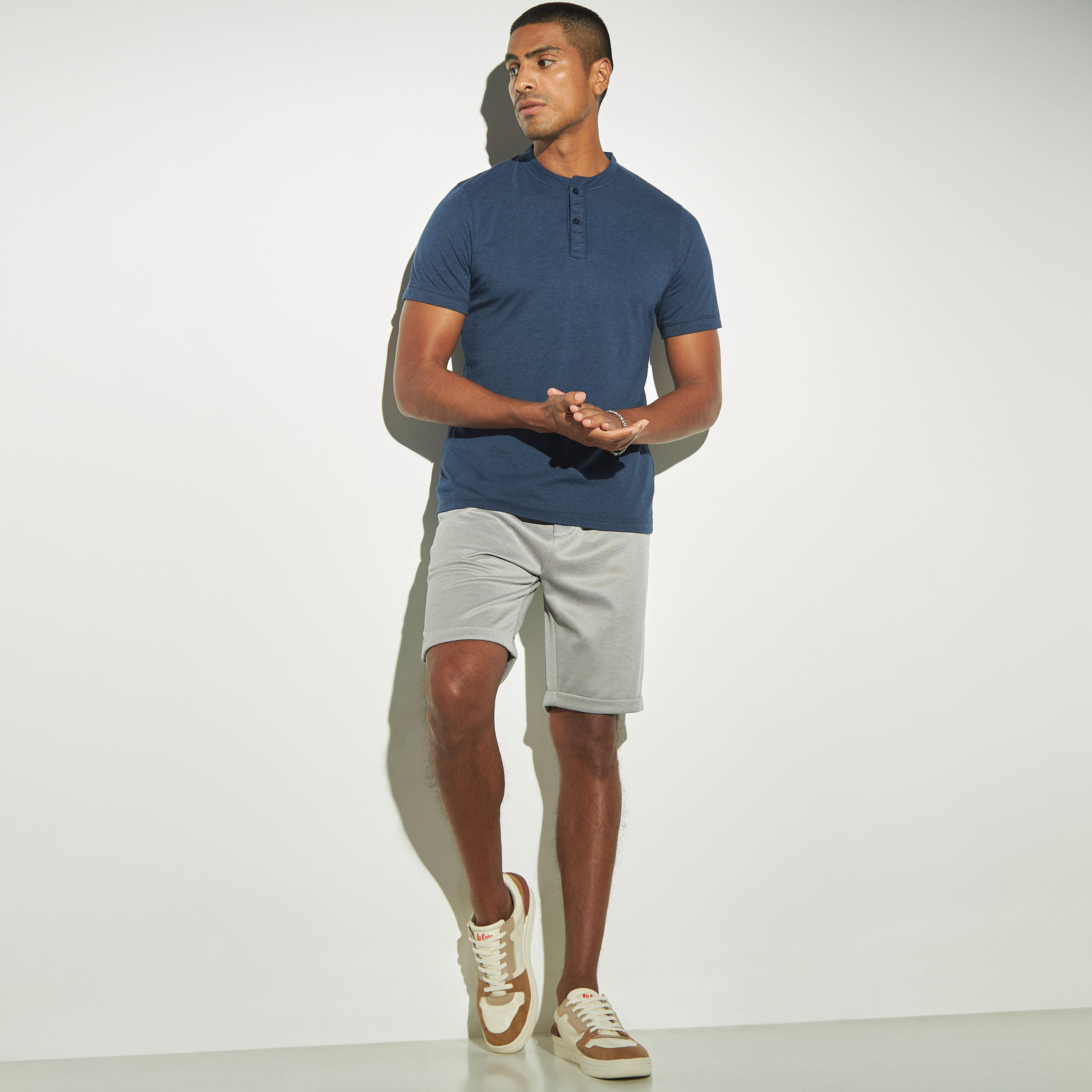 Solid T-shirt with Henley Neck and Short Sleeves-men-clothing-tshirtsandpolos-tshirts-image-2