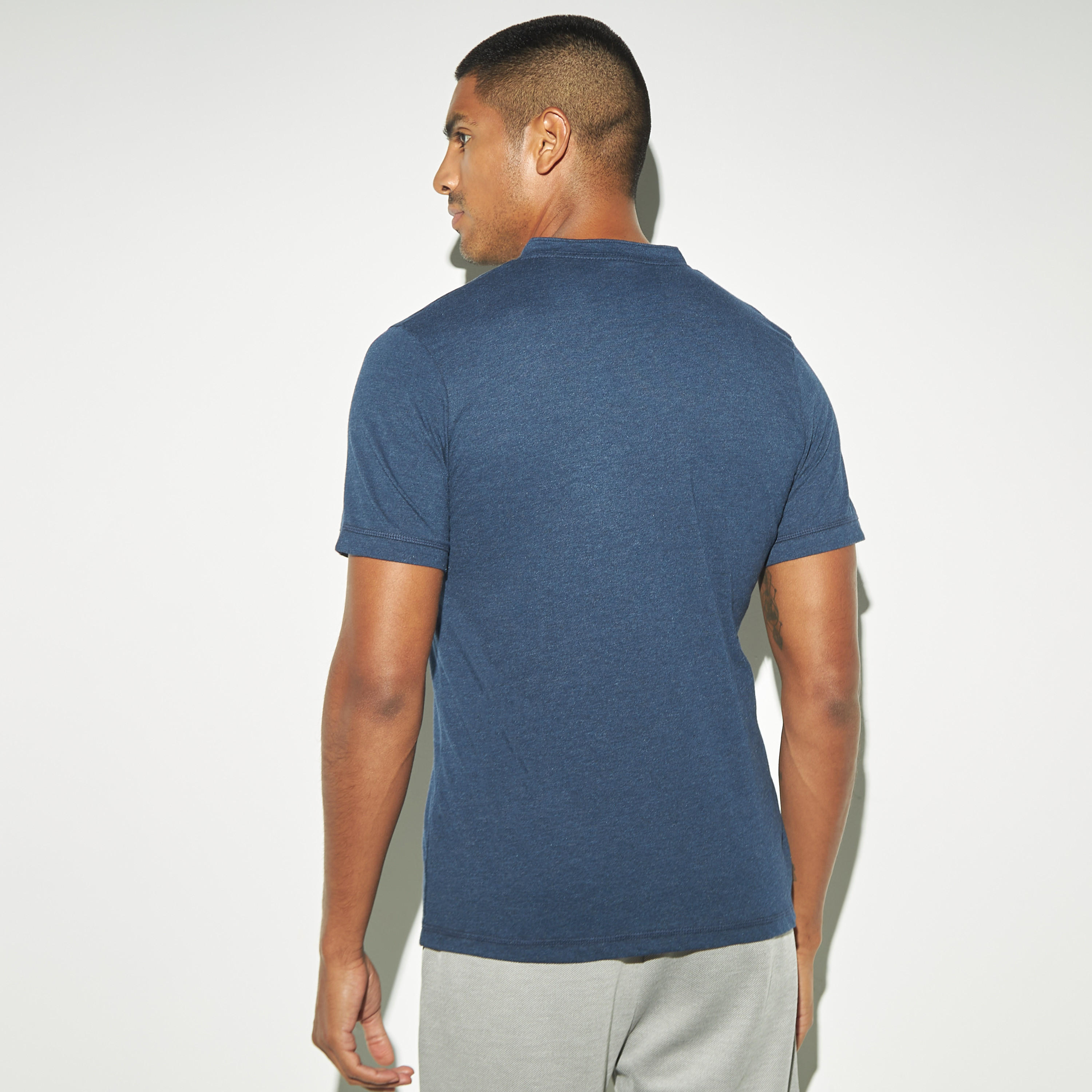 Solid T-shirt with Henley Neck and Short Sleeves-men-clothing-tshirtsandpolos-tshirts-image-3
