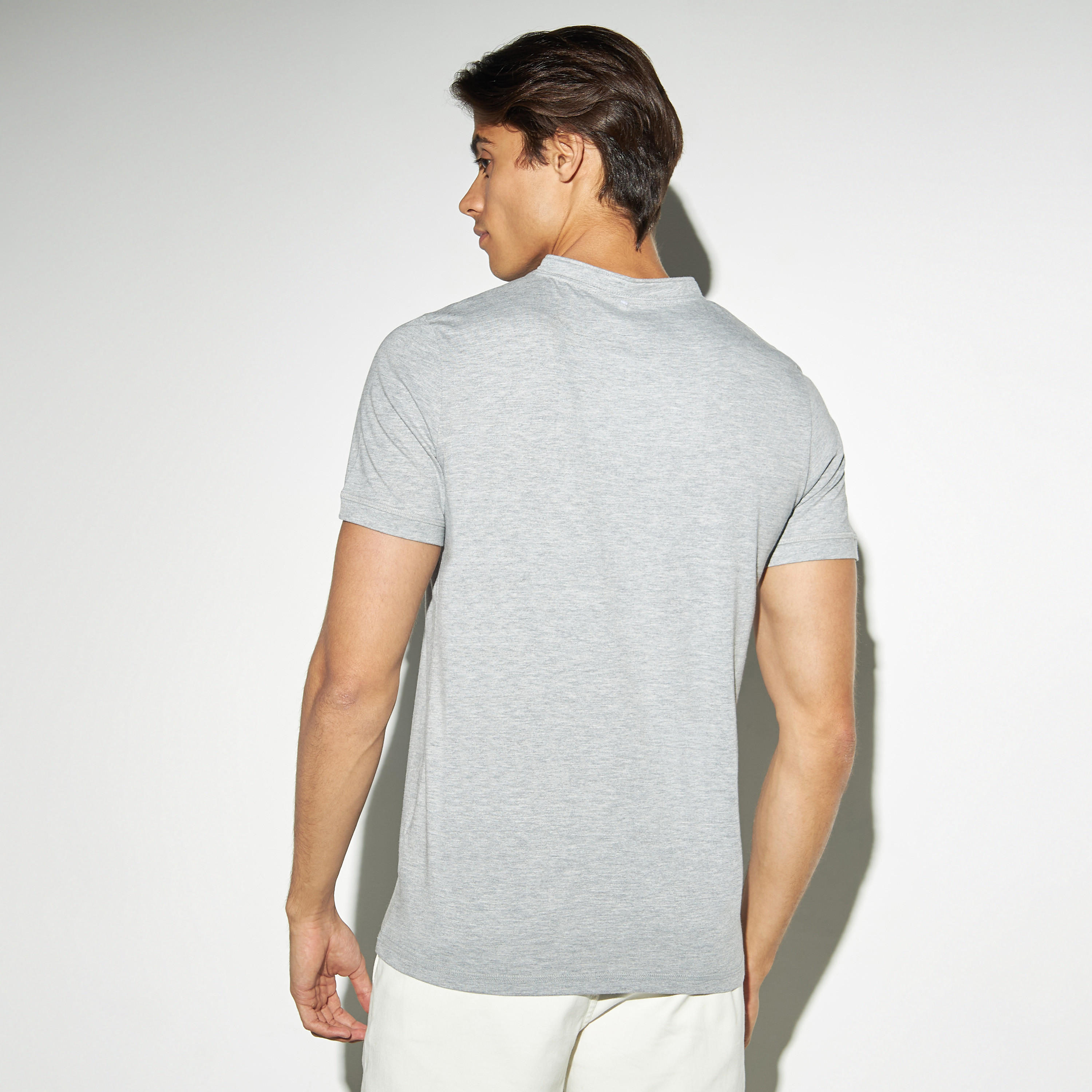 Solid T-shirt with Henley Neck and Short Sleeves-men-clothing-tshirtsandpolos-tshirts-image-3