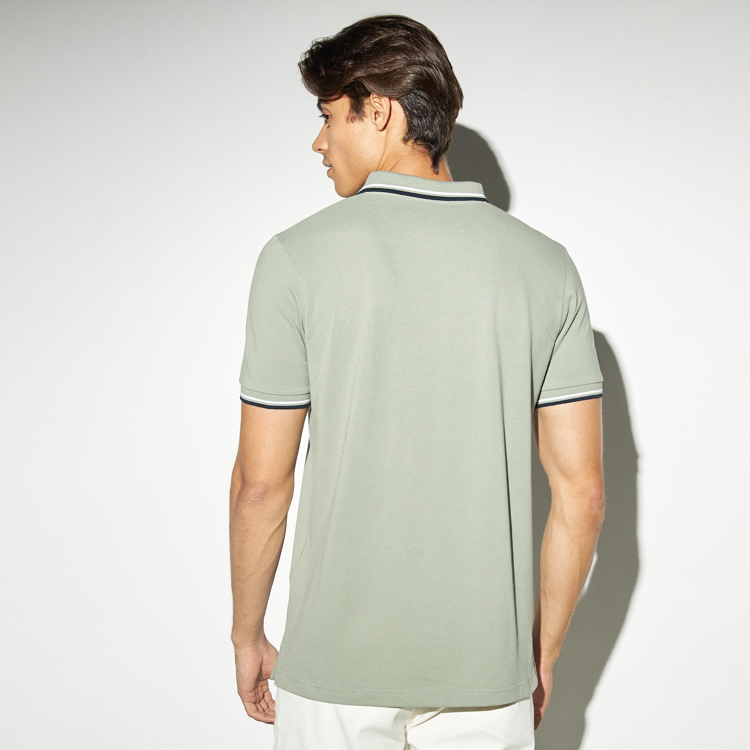تيشيرت بولو سادة بأكمام قصيرة-men-clothing-tshirtsandpolos-polos-image-3