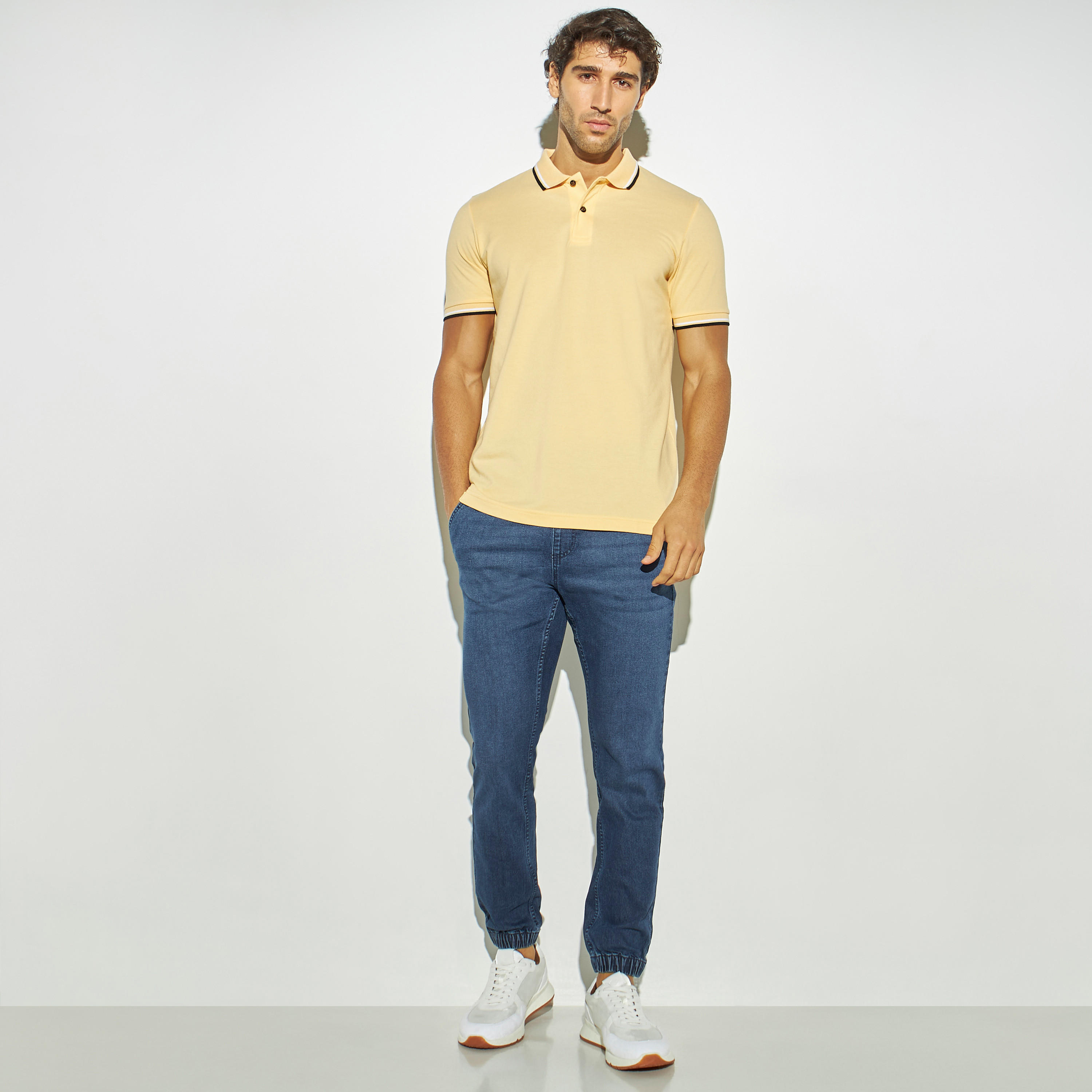تيشيرت بولو سادة بأكمام قصيرة-men-clothing-tshirtsandpolos-polos-image-3