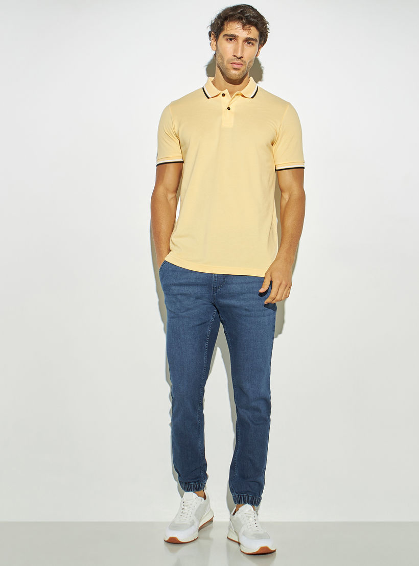 تيشيرت بولو سادة بأكمام قصيرة-men-clothing-tshirtsandpolos-polos-image-3