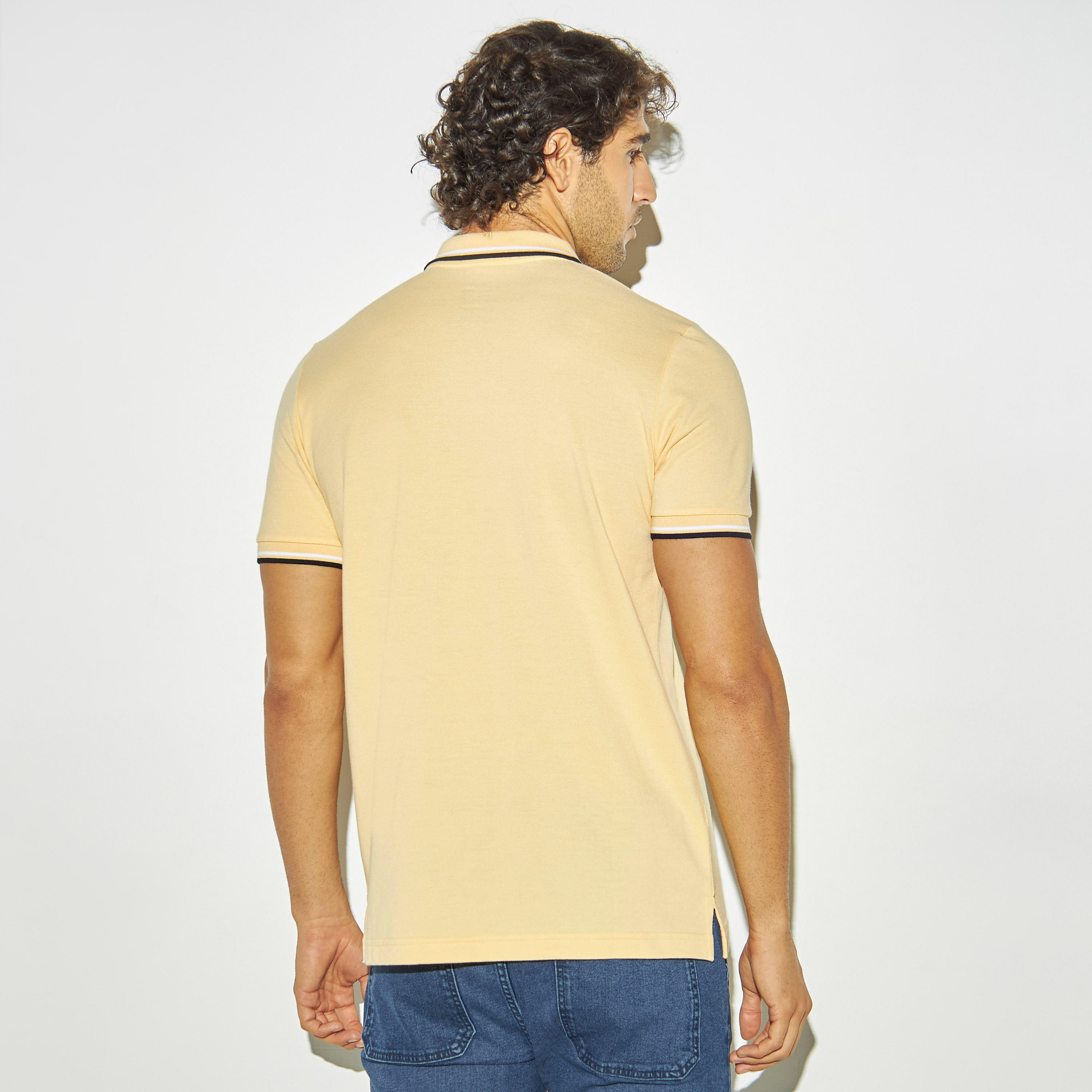 تيشيرت بولو سادة بأكمام قصيرة-men-clothing-tshirtsandpolos-polos-image-2