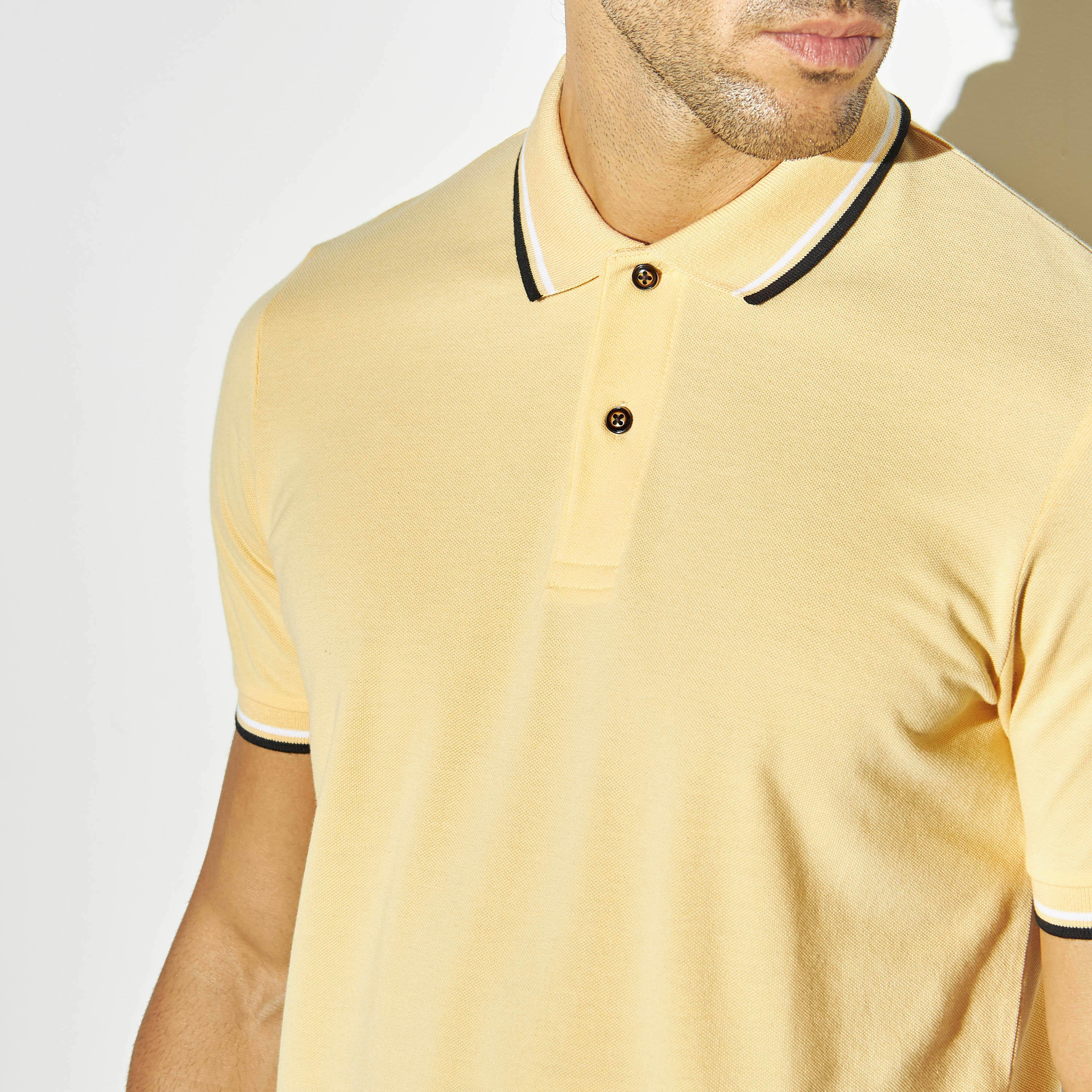 تيشيرت بولو سادة بأكمام قصيرة-men-clothing-tshirtsandpolos-polos-image-1