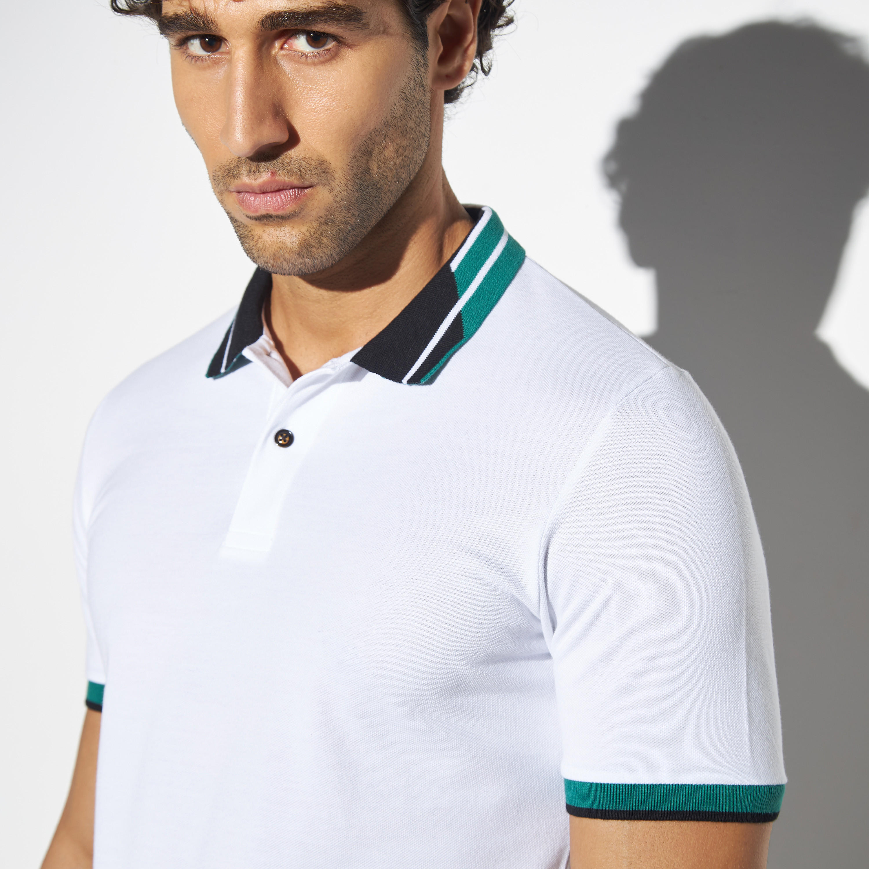 Solid Polo T-shirt with Short Sleeves-men-clothing-tshirtsandpolos-polos-image-4