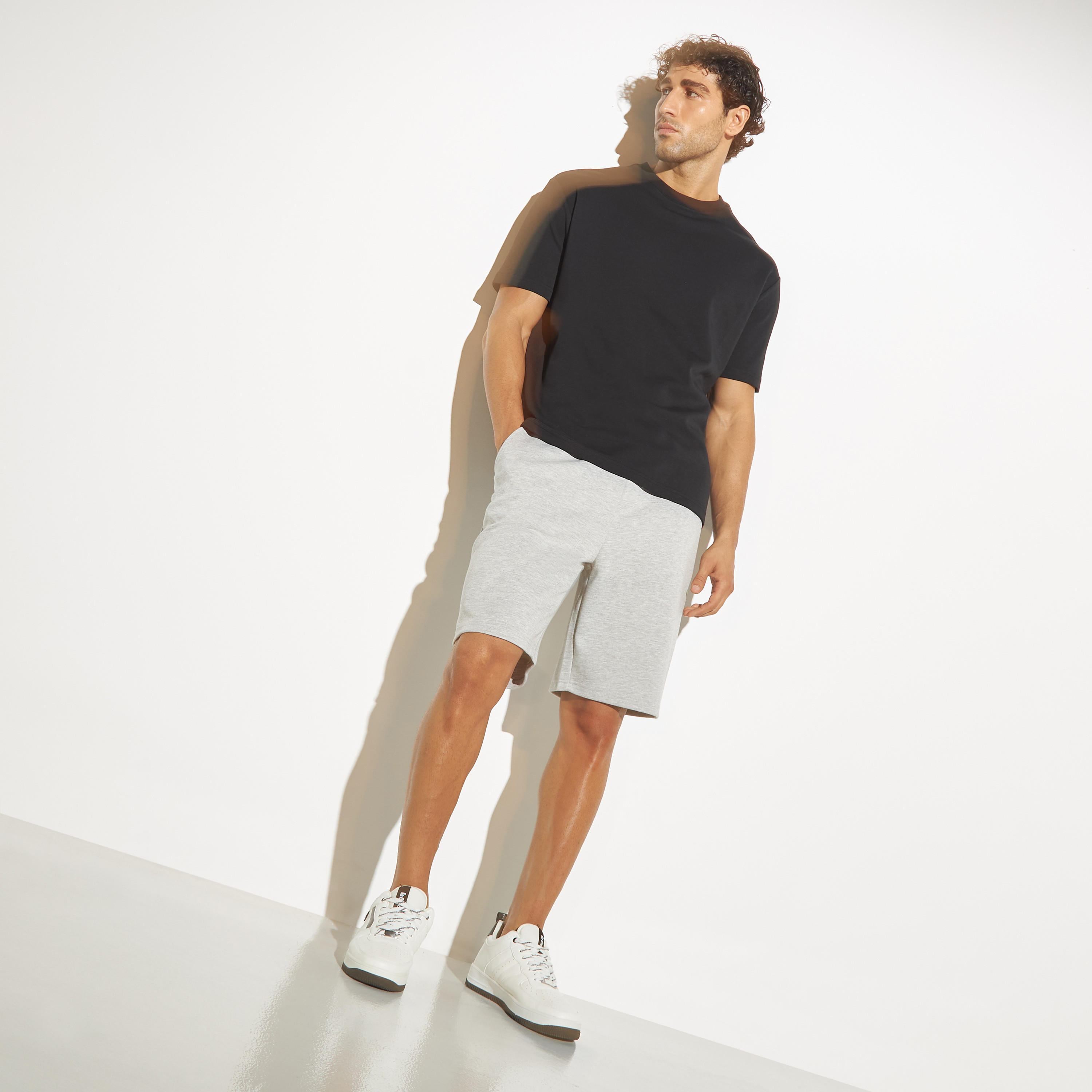 Solid Shorts with Drawstring Closure and Pockets-men-clothing-bottoms-shorts-image-2