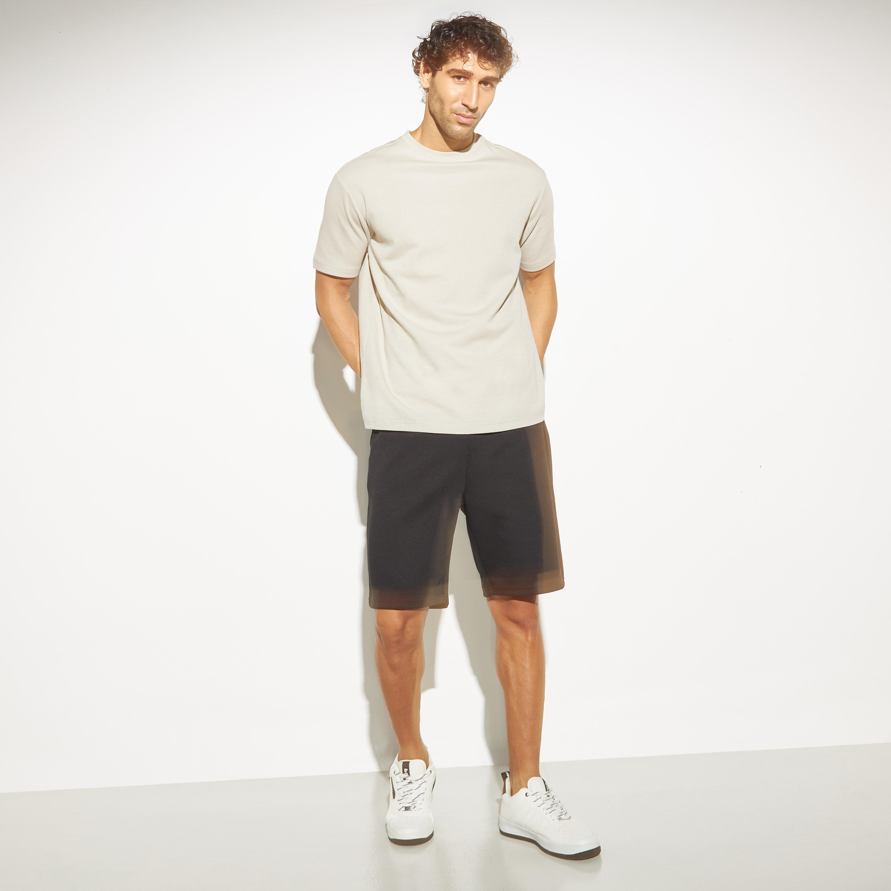 Solid Shorts with Drawstring Closure and Pockets-men-clothing-bottoms-shorts-image-4