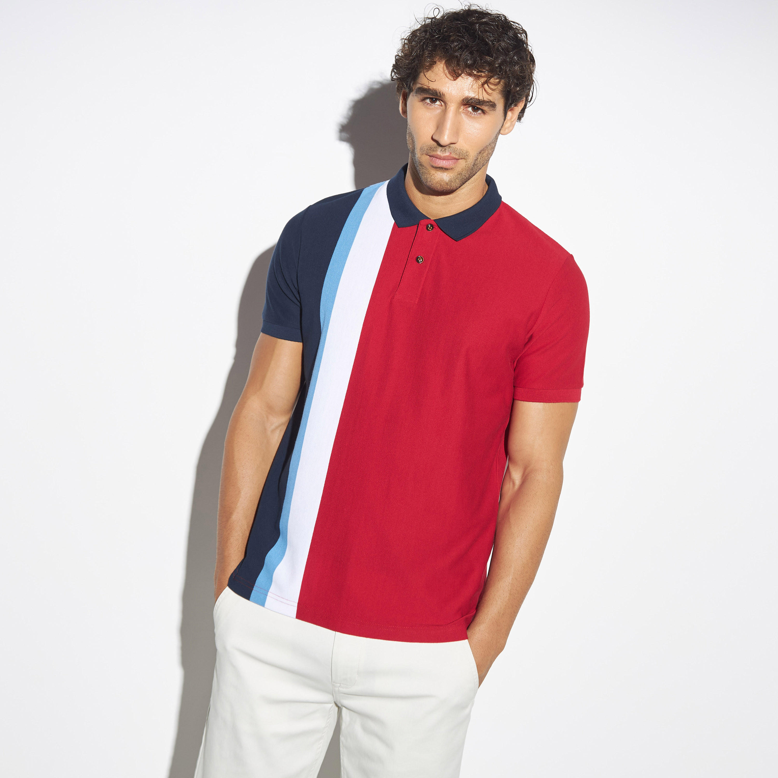تيشيرت بولو مخطّط بأكمام قصيرة-men-clothing-tshirtsandpolos-polos-image-1
