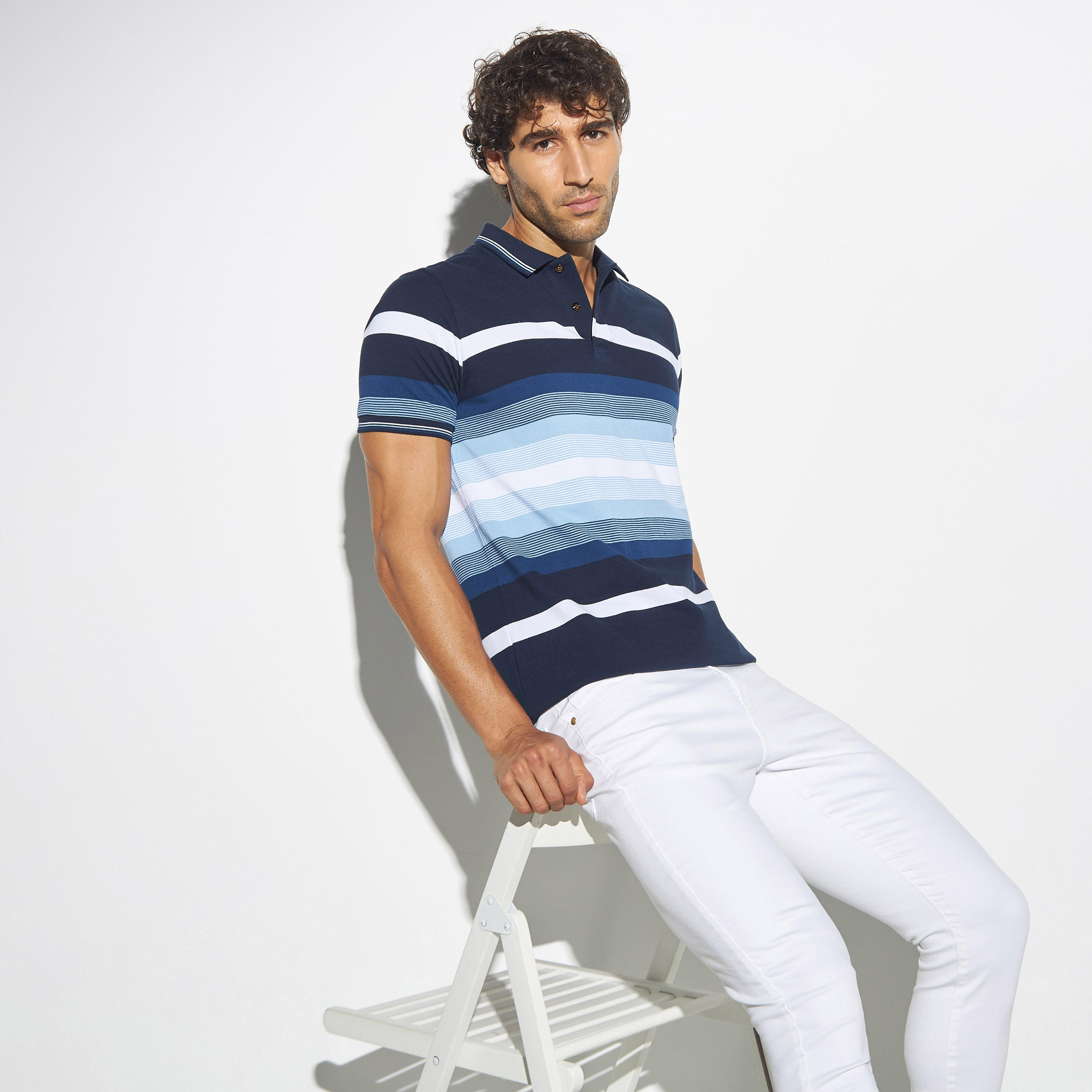 تيشيرت بولو مخطّط بأكمام قصيرة-men-clothing-tshirtsandpolos-polos-image-1