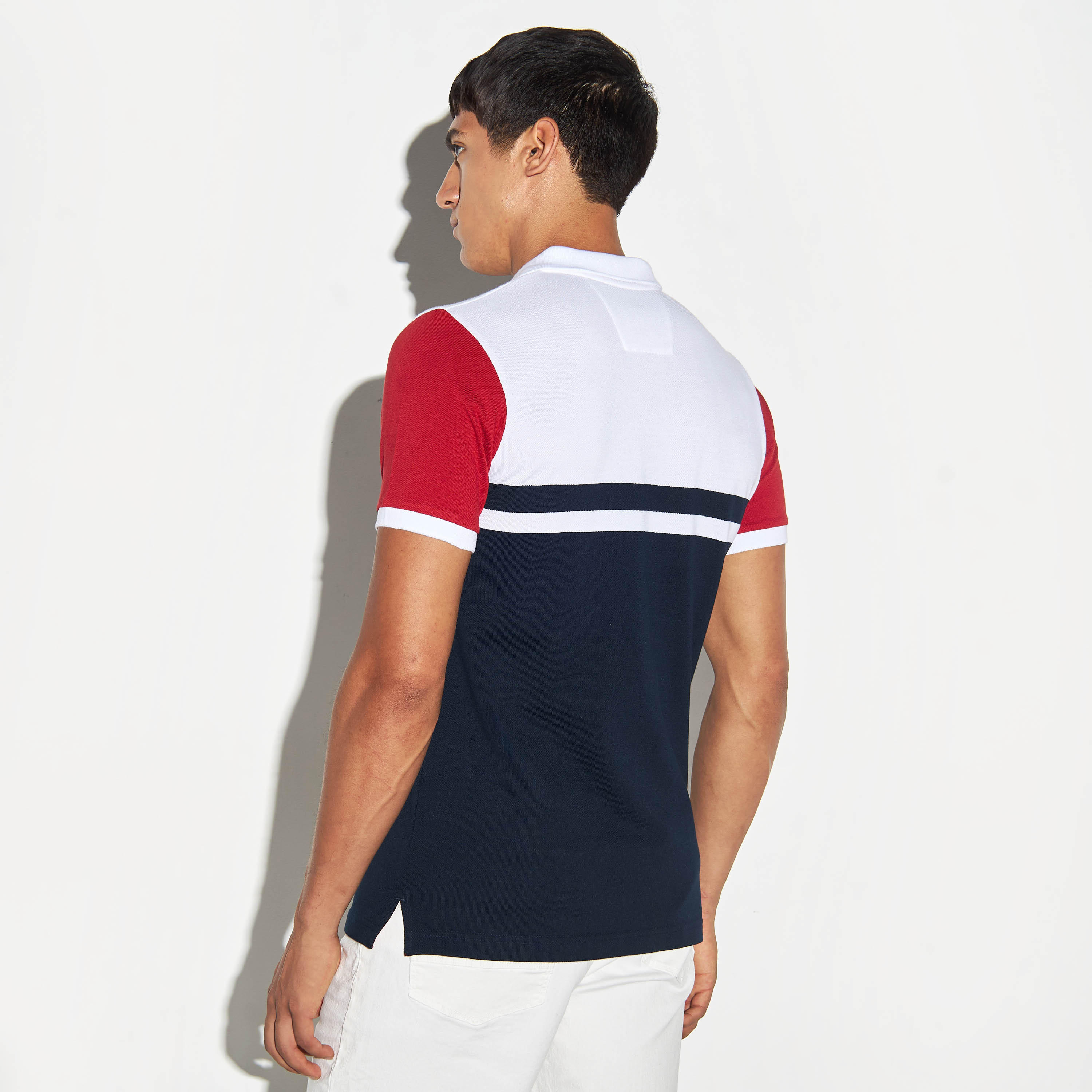 تيشيرت بولو بيكيه بقوالب ملونة وأكمام قصيرة-men-clothing-tshirtsandpolos-polos-image-3