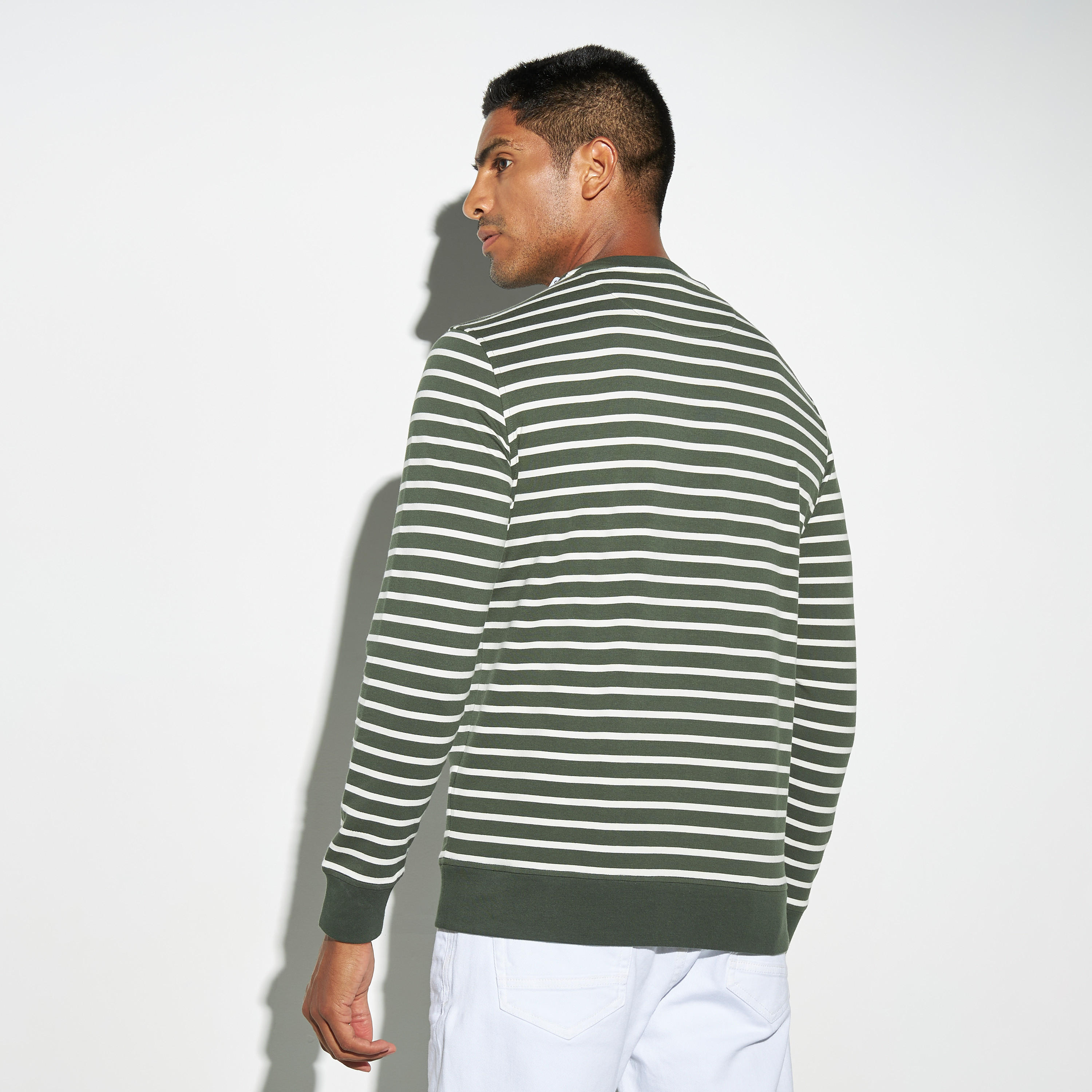 Striped Crew Neck Sweatshirt with Long Sleeves-men-winterwear-hoodiesandsweatshirts-image-3