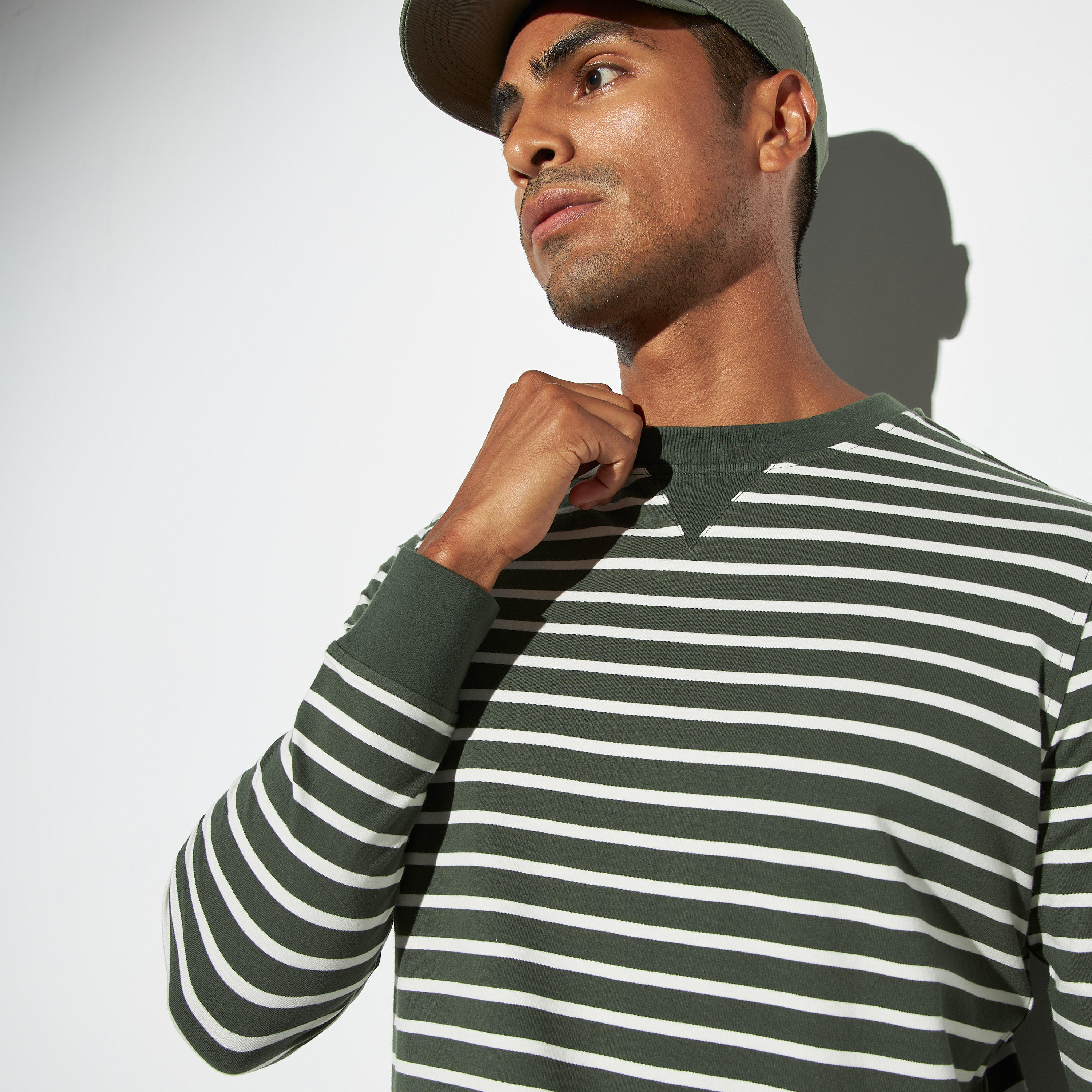 Striped Crew Neck Sweatshirt with Long Sleeves-men-winterwear-hoodiesandsweatshirts-image-4