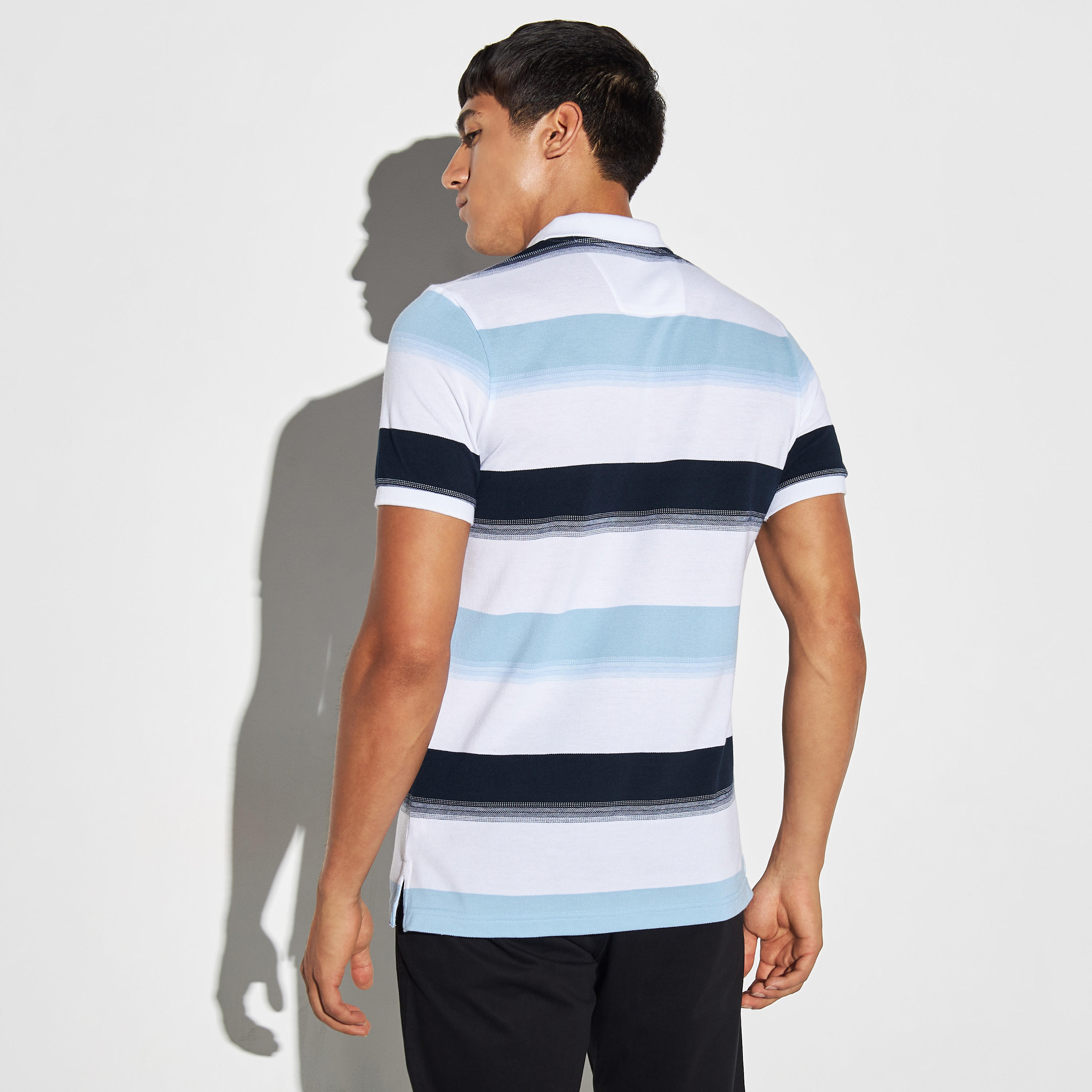 تيشيرت بولو جاكارد مخطط بأكمام قصيرة-men-clothing-tshirtsandpolos-polos-image-3