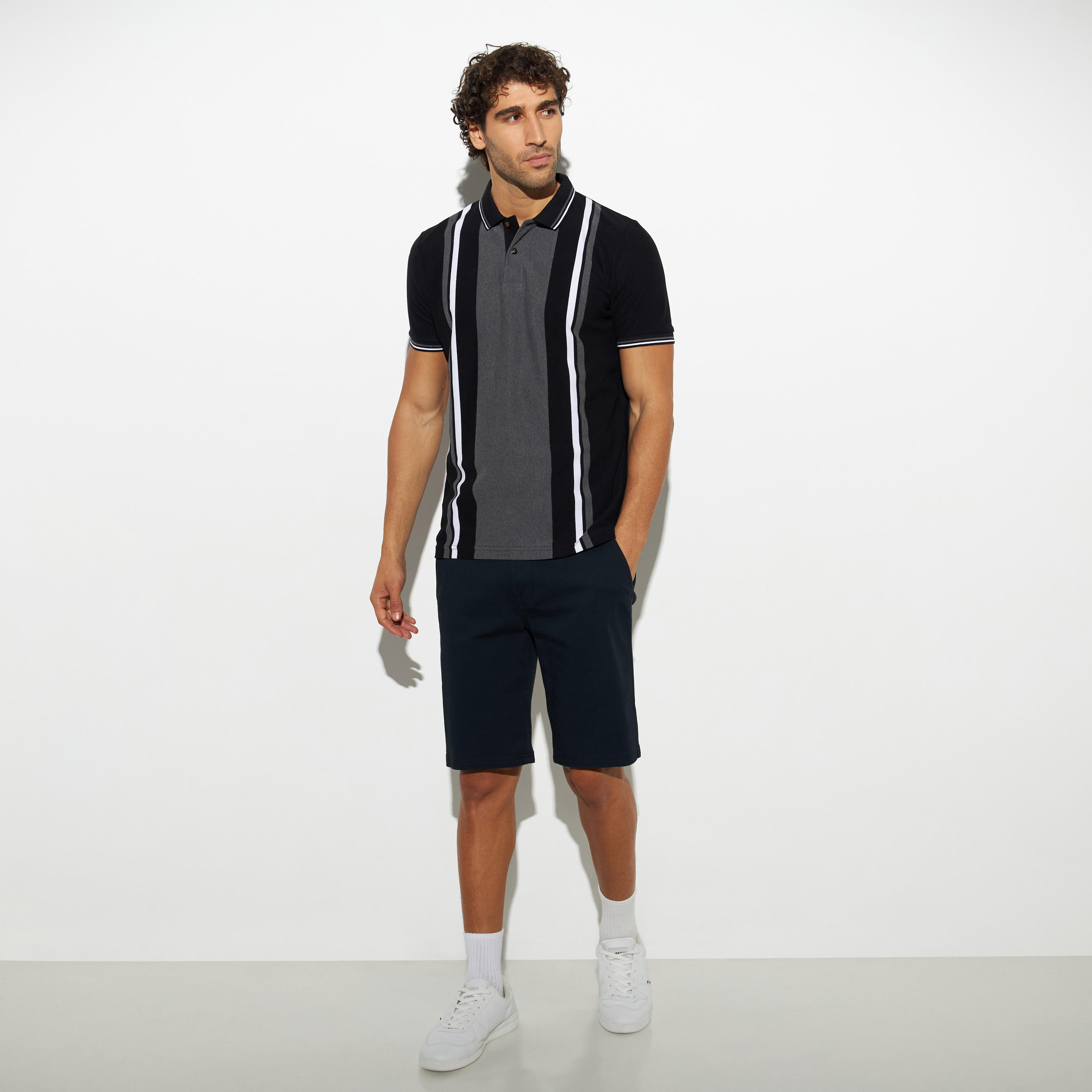 تيشيرت بولو مقلم بأكمام قصيرة-men-clothing-tshirtsandpolos-polos-image-2