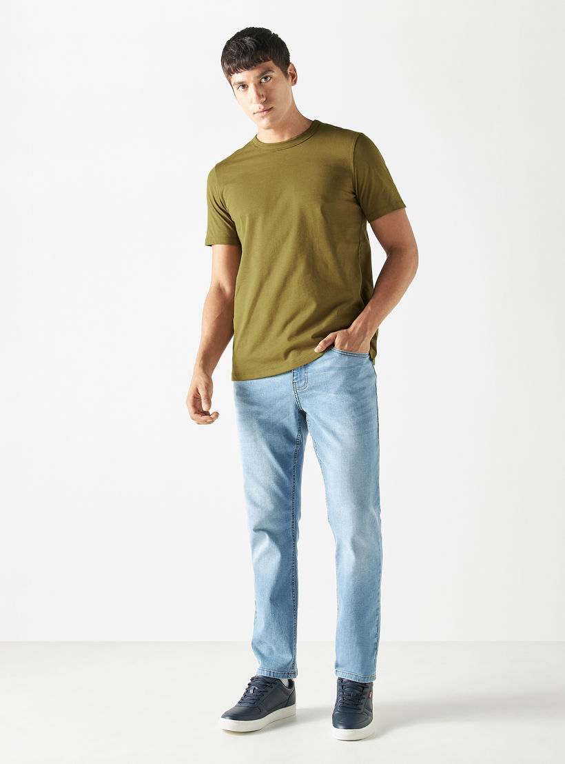 Crew Neck T-shirt with Short Sleeves-men-clothing-tshirtsandpolos-tshirts-image-2