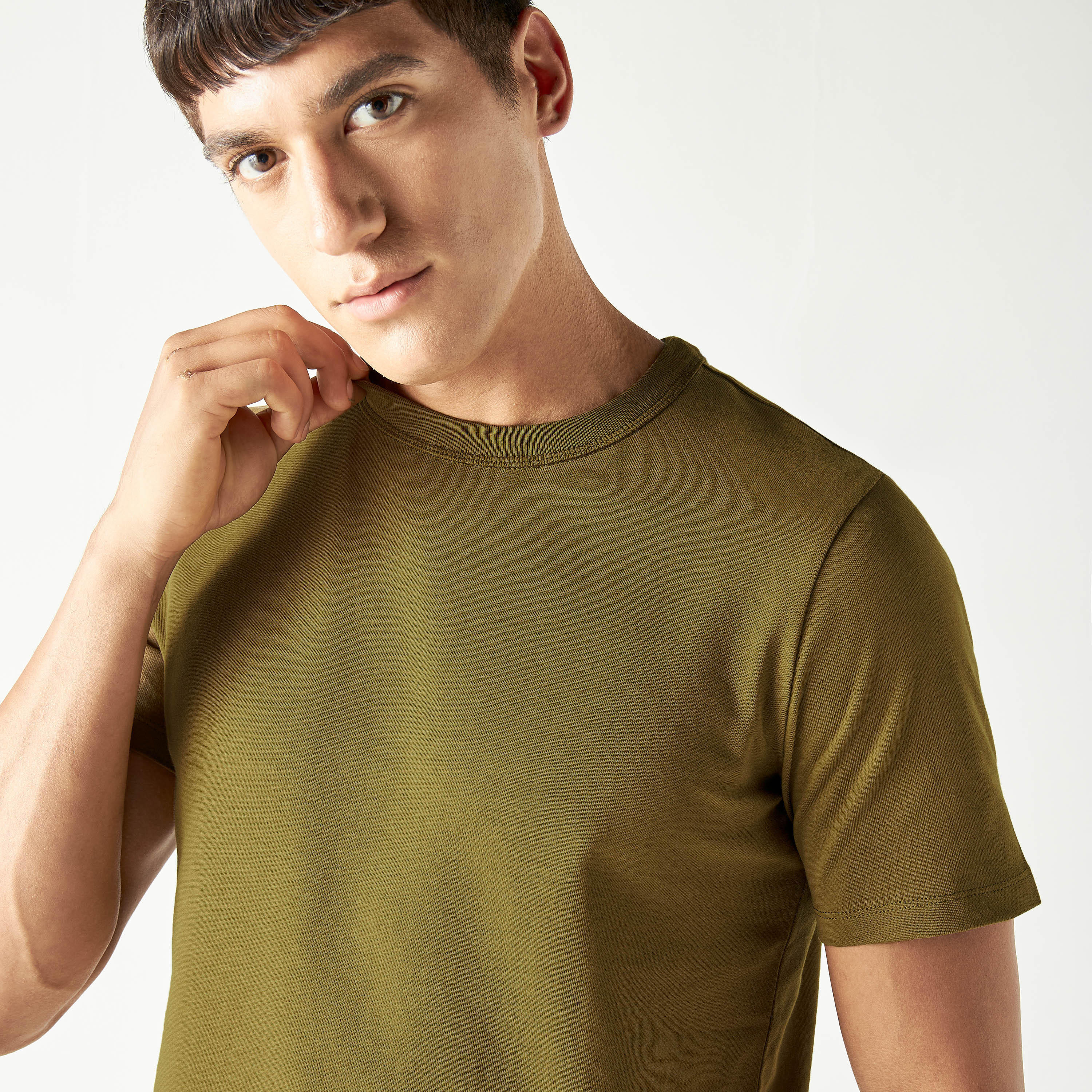Crew Neck T-shirt with Short Sleeves-men-clothing-tshirtsandpolos-tshirts-image-4